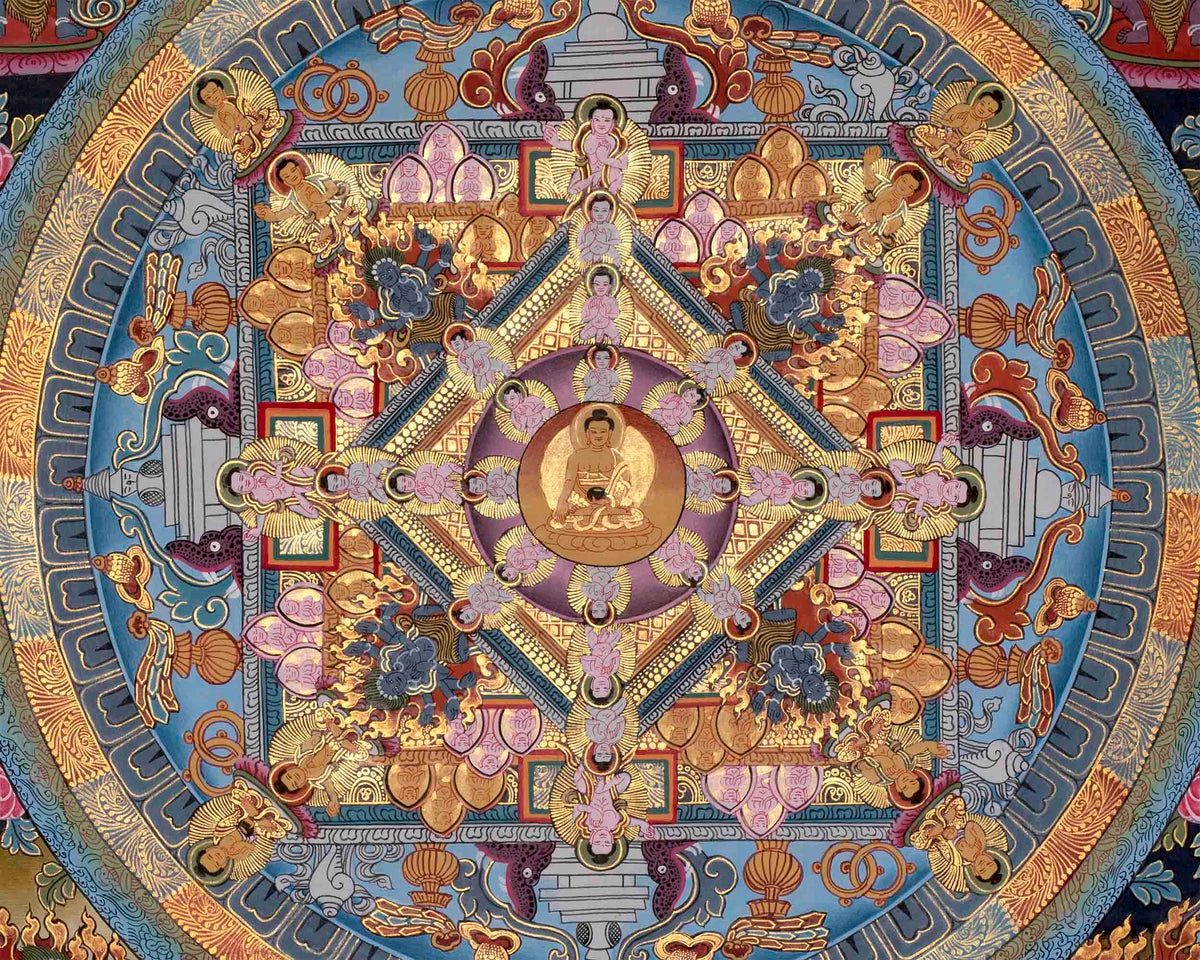 Original Hand painted Buddha Mandala | Tibetan Wall Decoration Painting