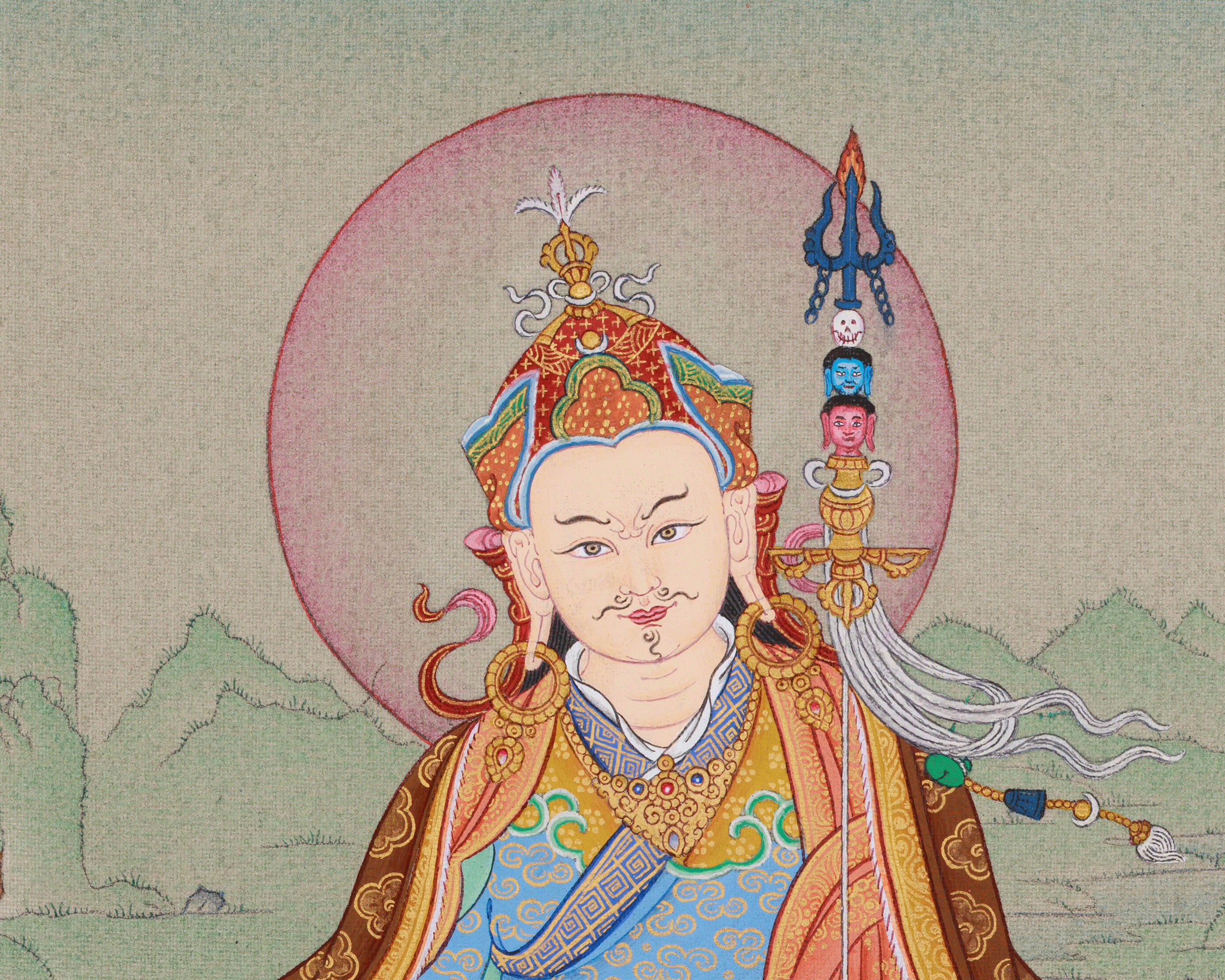 Traditional Guru Rinpoche Artwork | Buddhist Thangka of Padmasambhava