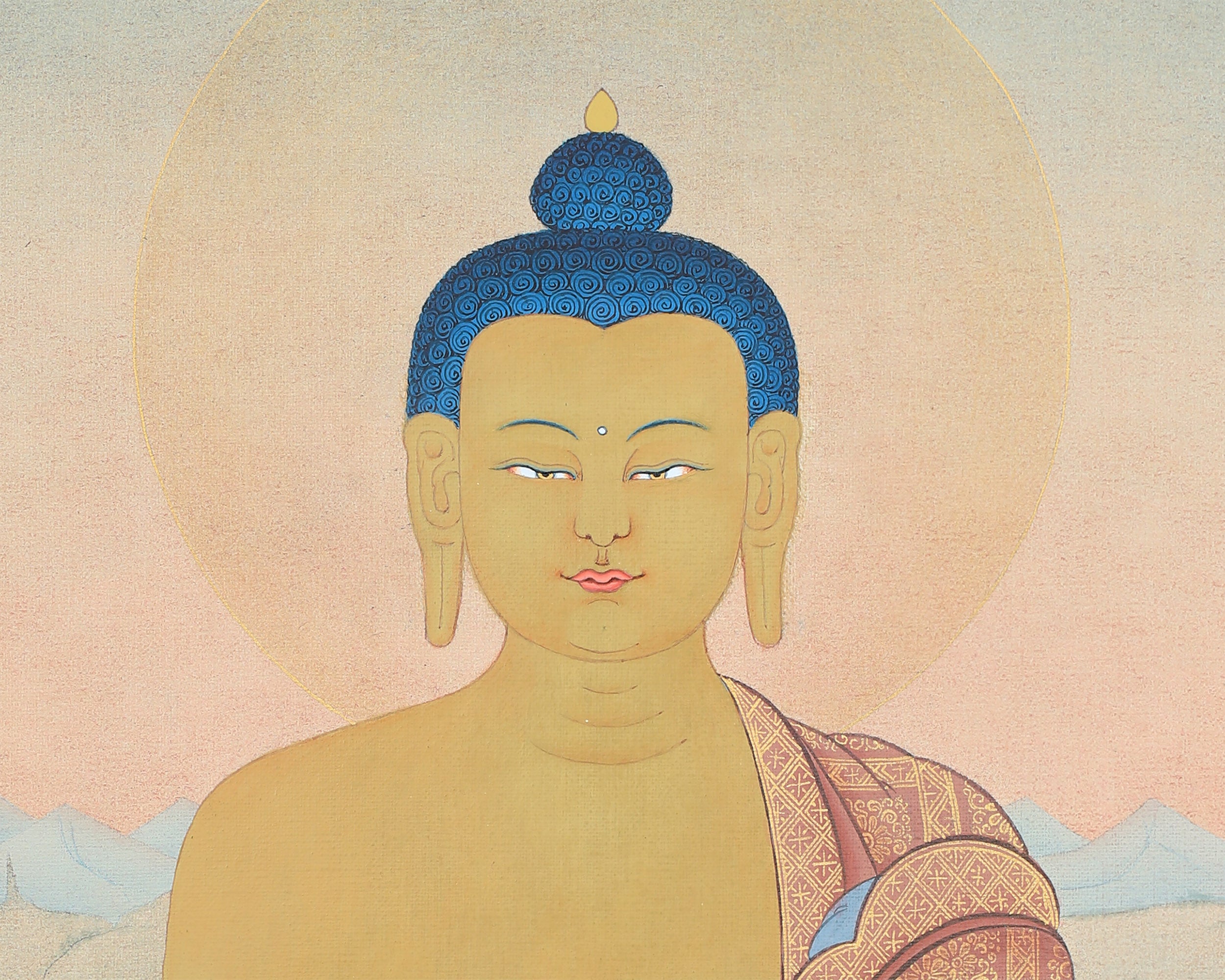 Shakyamuni Buddha High-Quality Giclee Print | Vibrant Buddha Canvas Print | Religious Fine Art