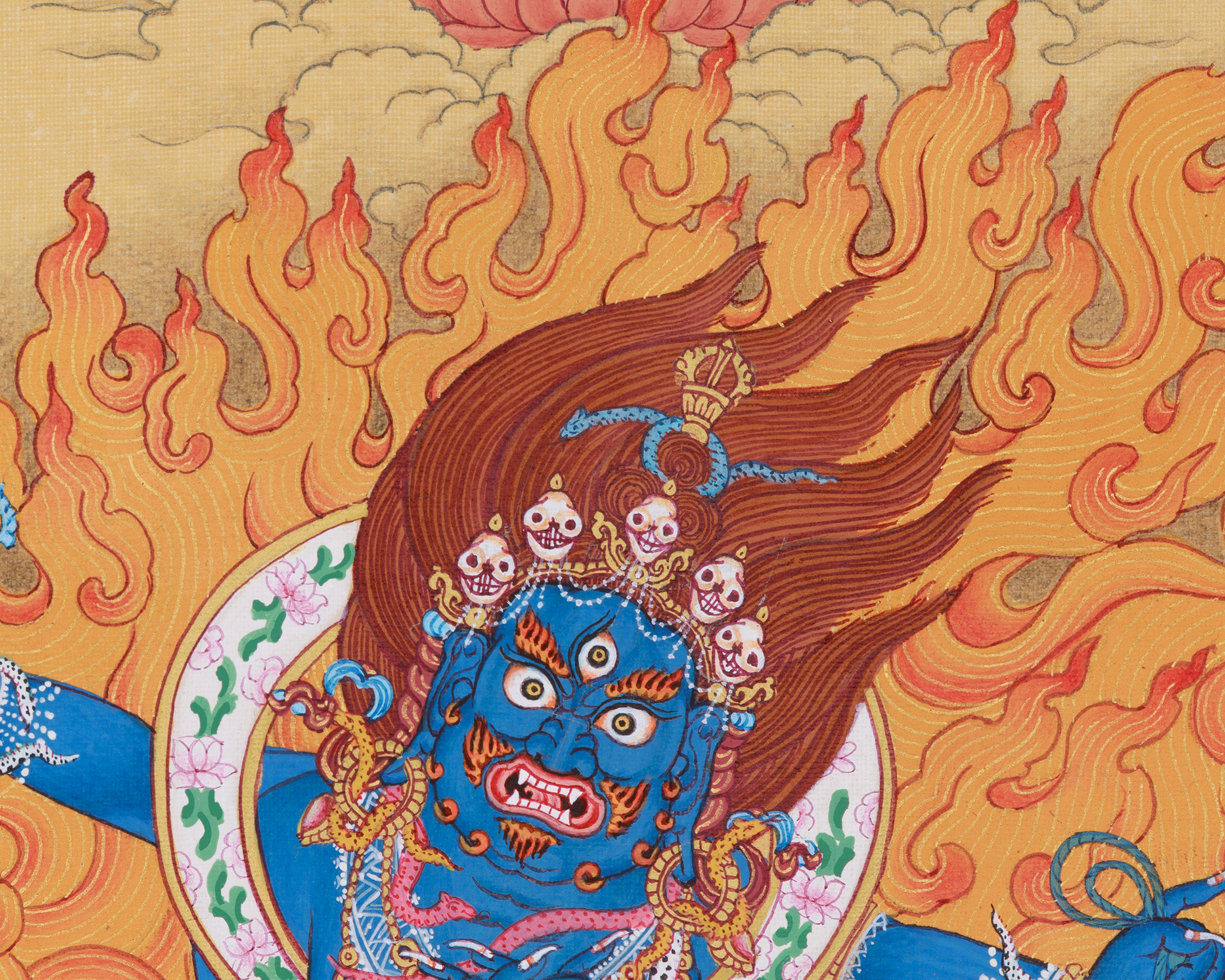 Sacred Vajrapani Butadamara Thangka | Bodhisattva of Protection and Strength