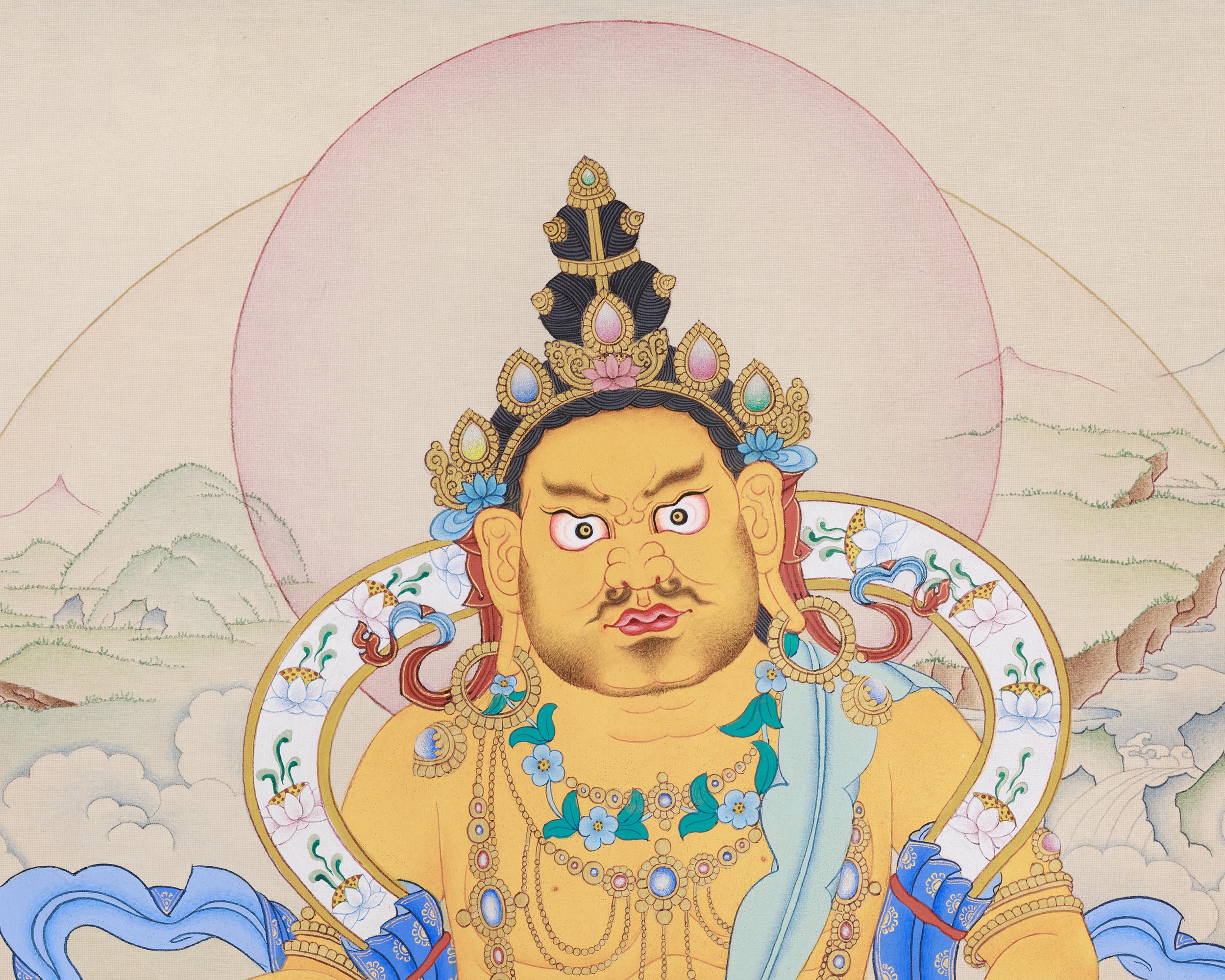 Traditional Jambhala Painting | The Prosperity God of Tibetan Buddhism