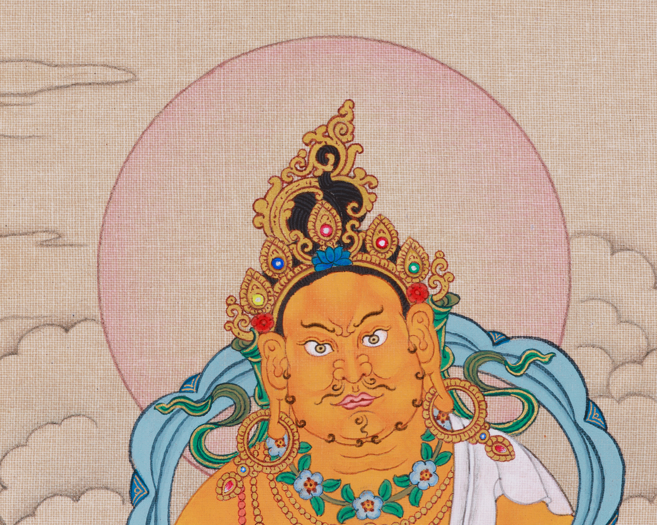 Traditional Thangka of Dzambhala | Buddha of Wealth And Prosperity