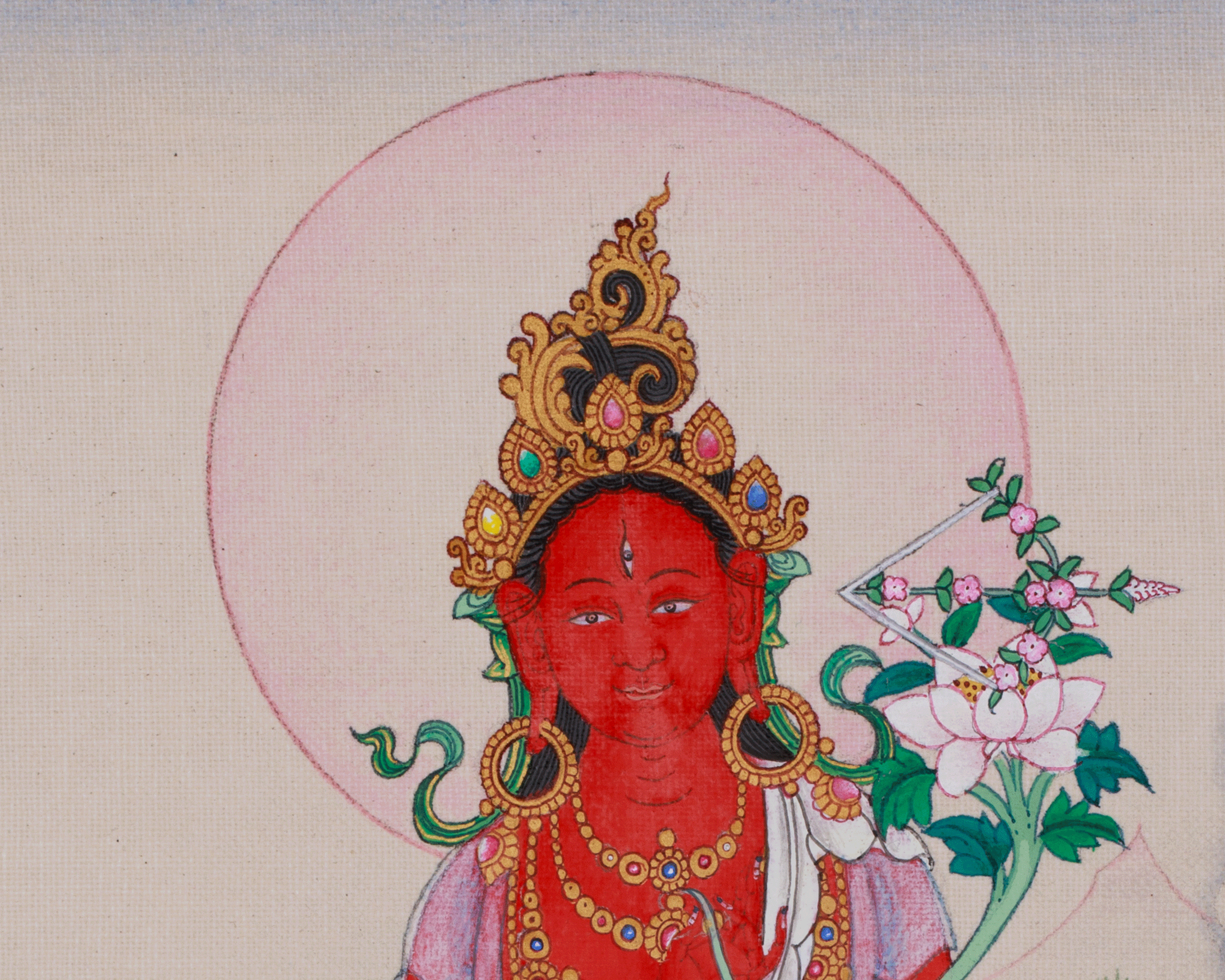Traditional Red Tara Thangka | Goddess of Magnetizing Energy | Spiritual Awakening