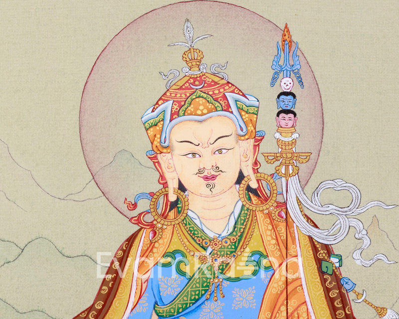 The Lotus Born Master's Thangka | Guru Rinpoche Artwork | Guru Padmasambhava Thangka