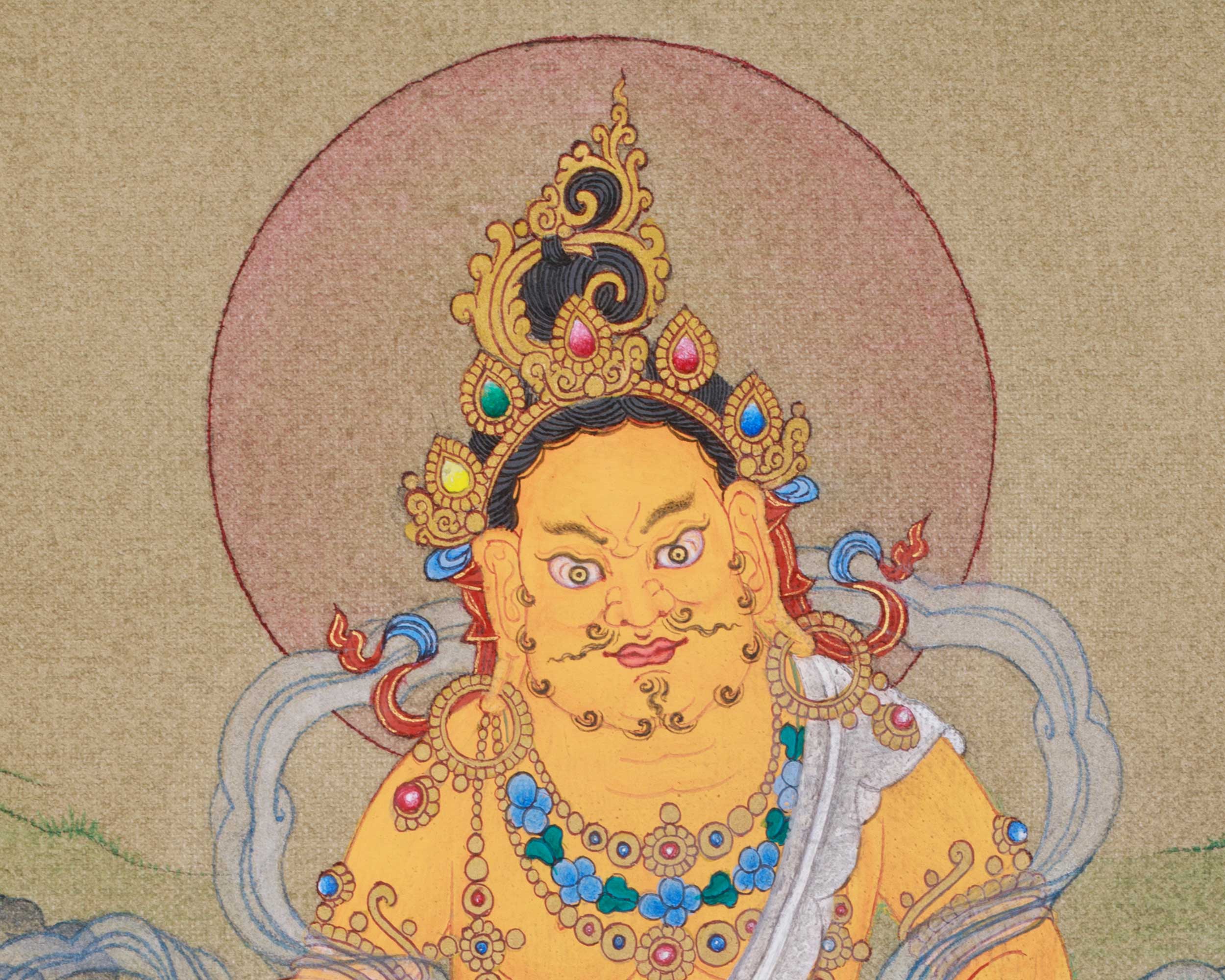 Original Zambhala Painting | Dzambhala, Protector of Wealth and Spiritual Abundance