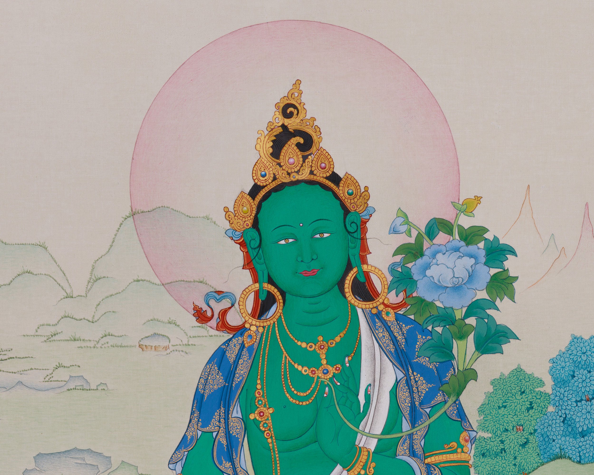 Spiritual Bodhisattva Green Tara Thangka | Mother of Liberation