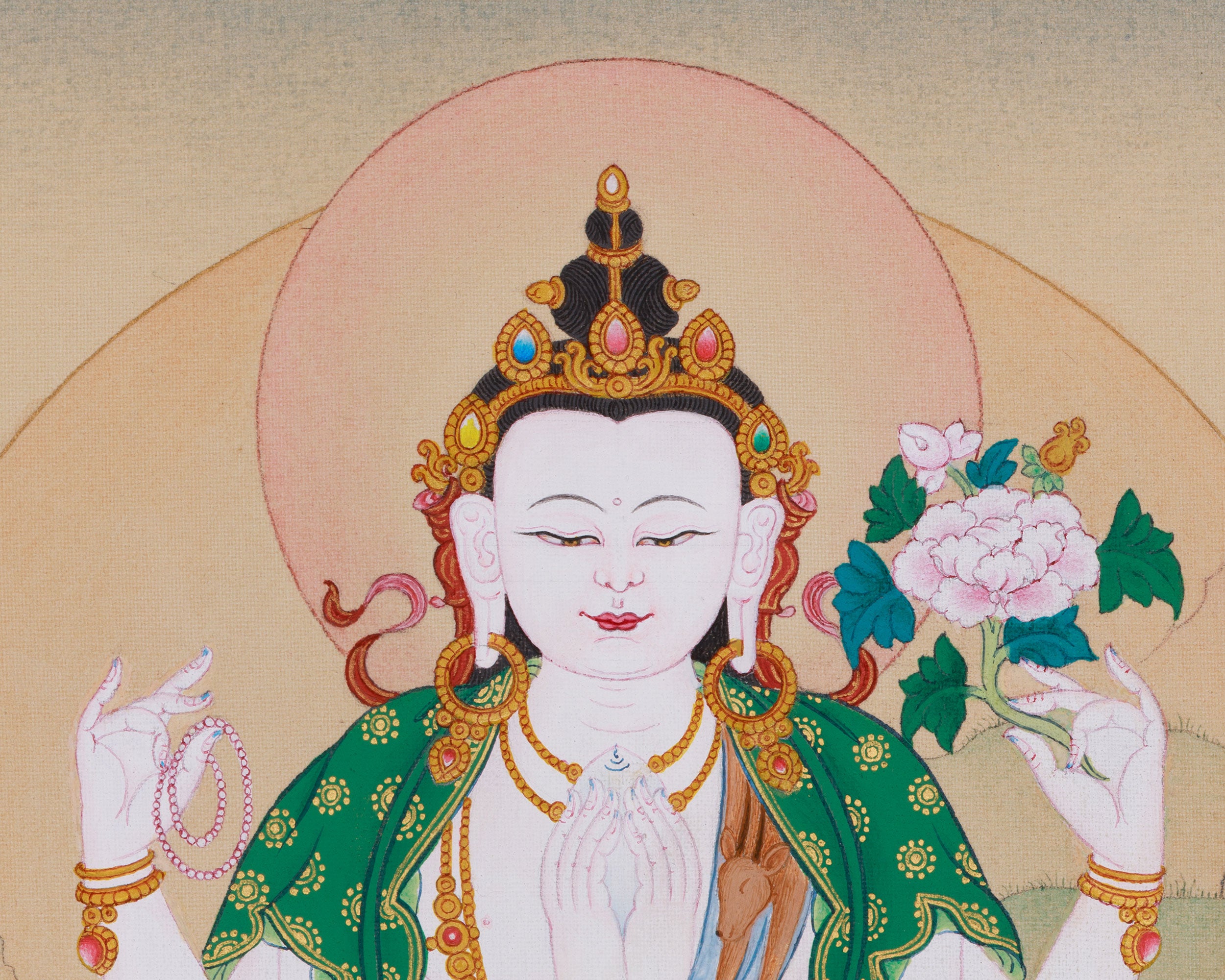 Four Armed Chenrezig, Bodhisattva of Compassion | Traditional Artwork