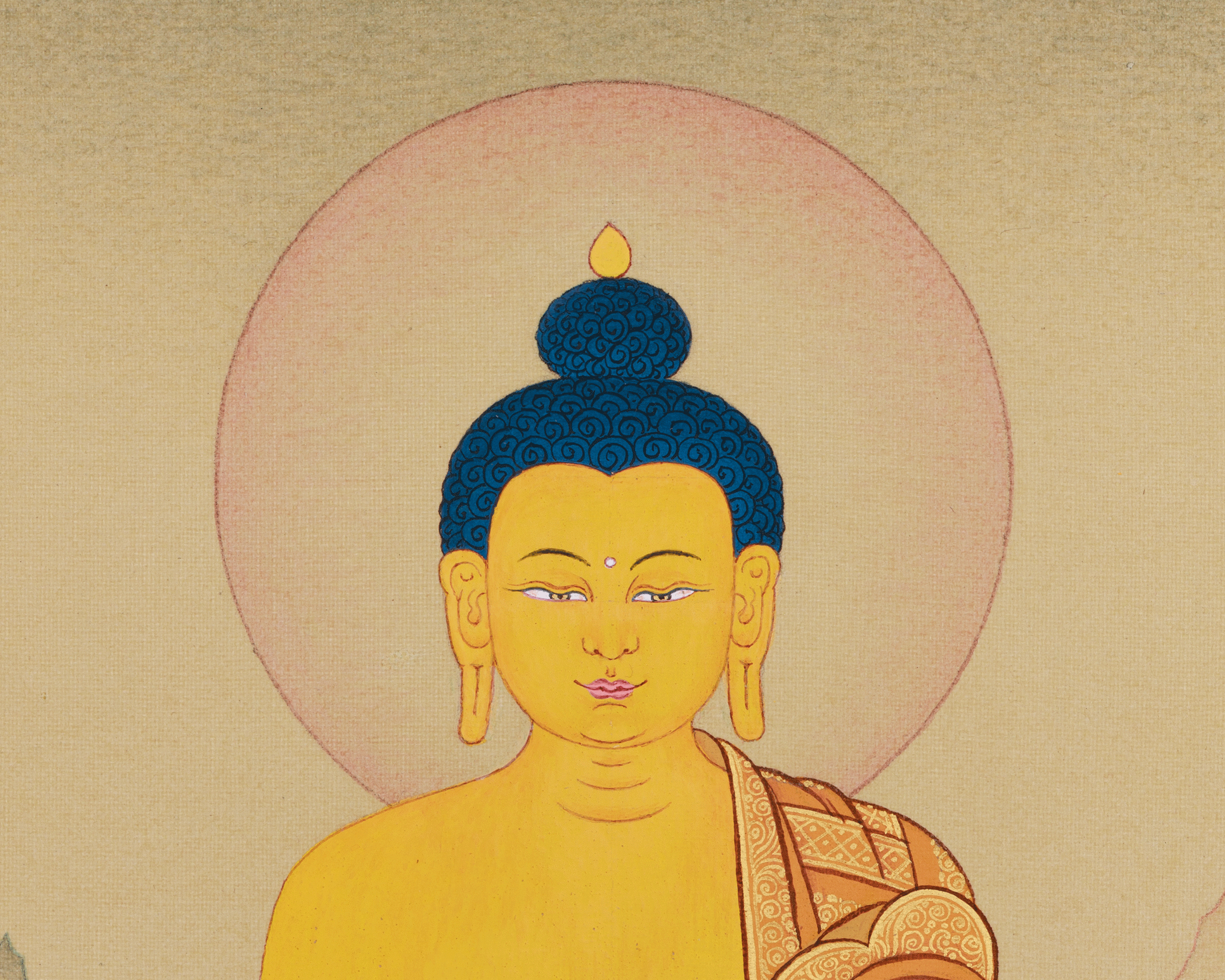 33cm Dharma Teacher Thangka of Shakyamuni | Enlightened Buddha of Wisdom