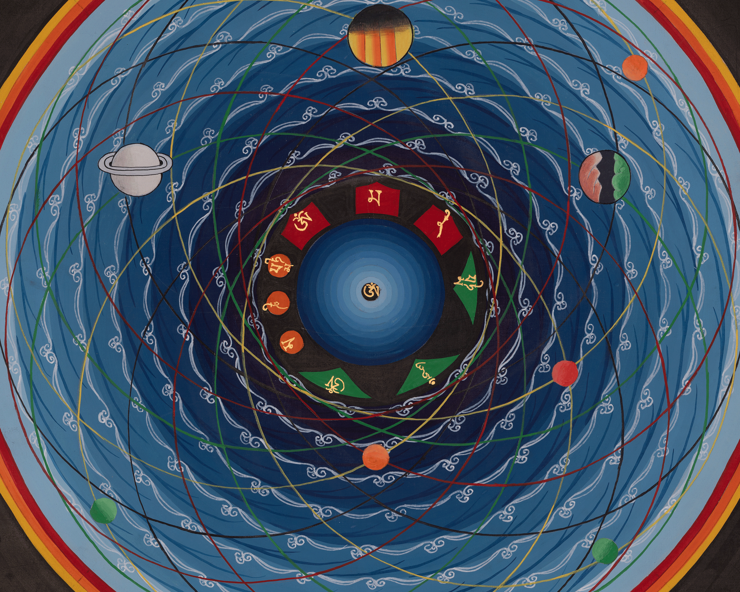 Sacred Mantra Mandala | Himalayan Meditation Artwork