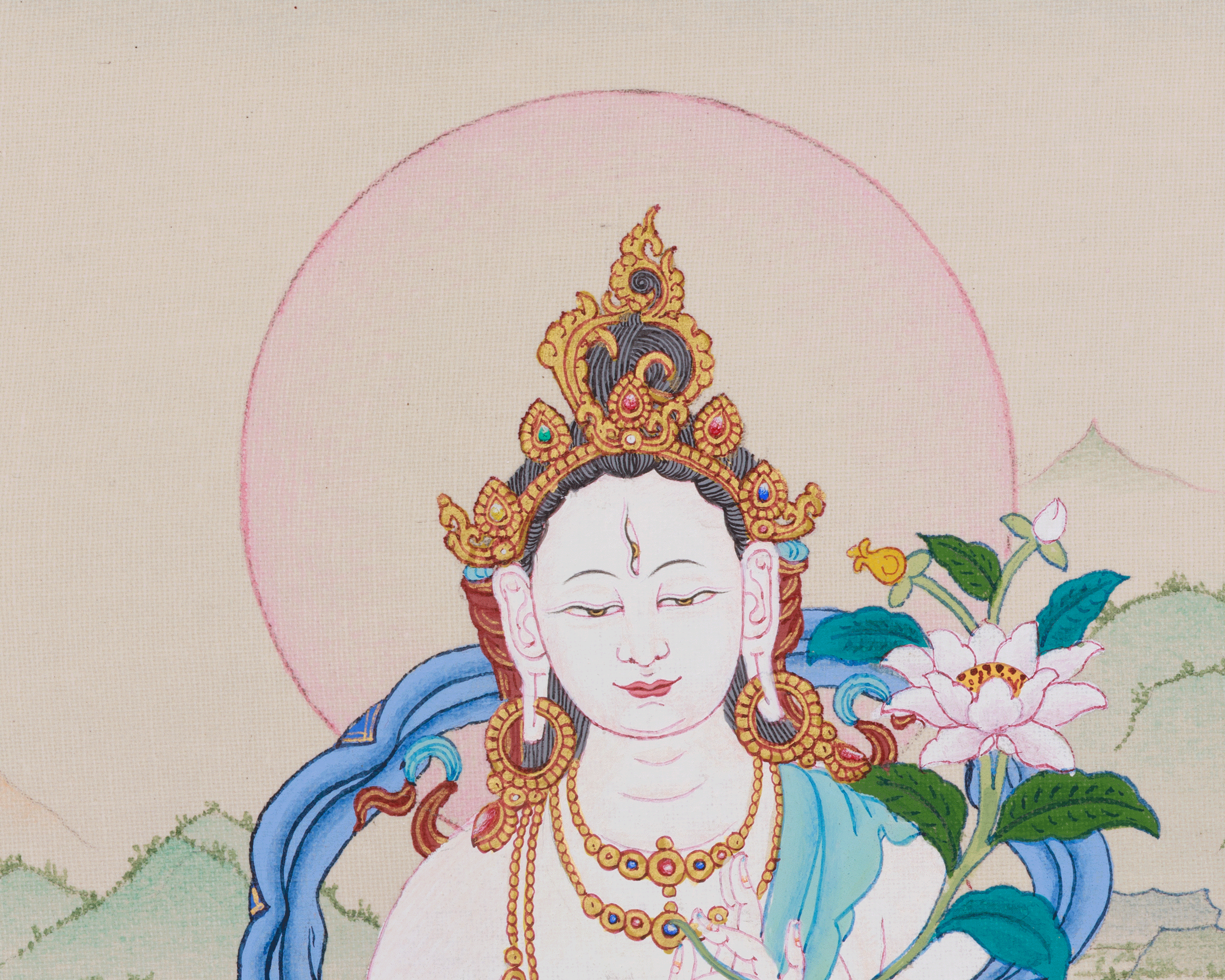 Divine White Tara Thangka | Goddess of Healing and Longevity