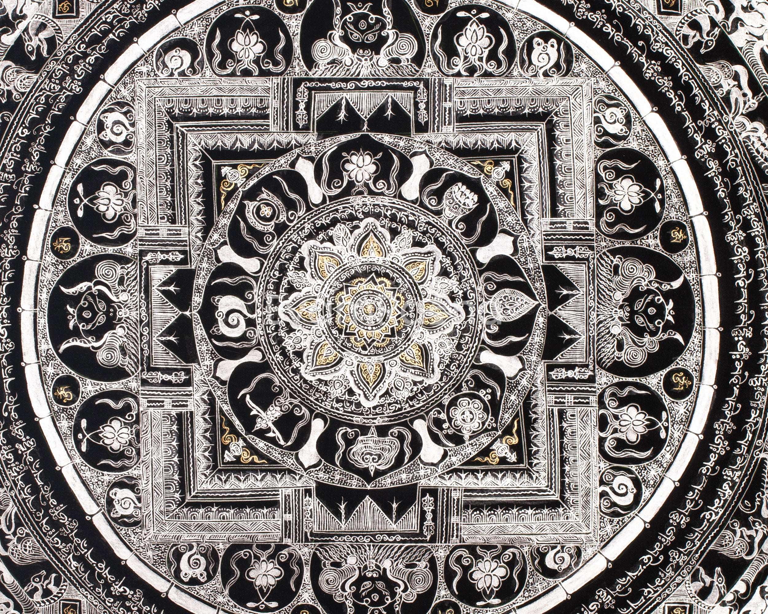 Buddhist Mantra Mandala Thangka | Mandala for Meditation and Protection