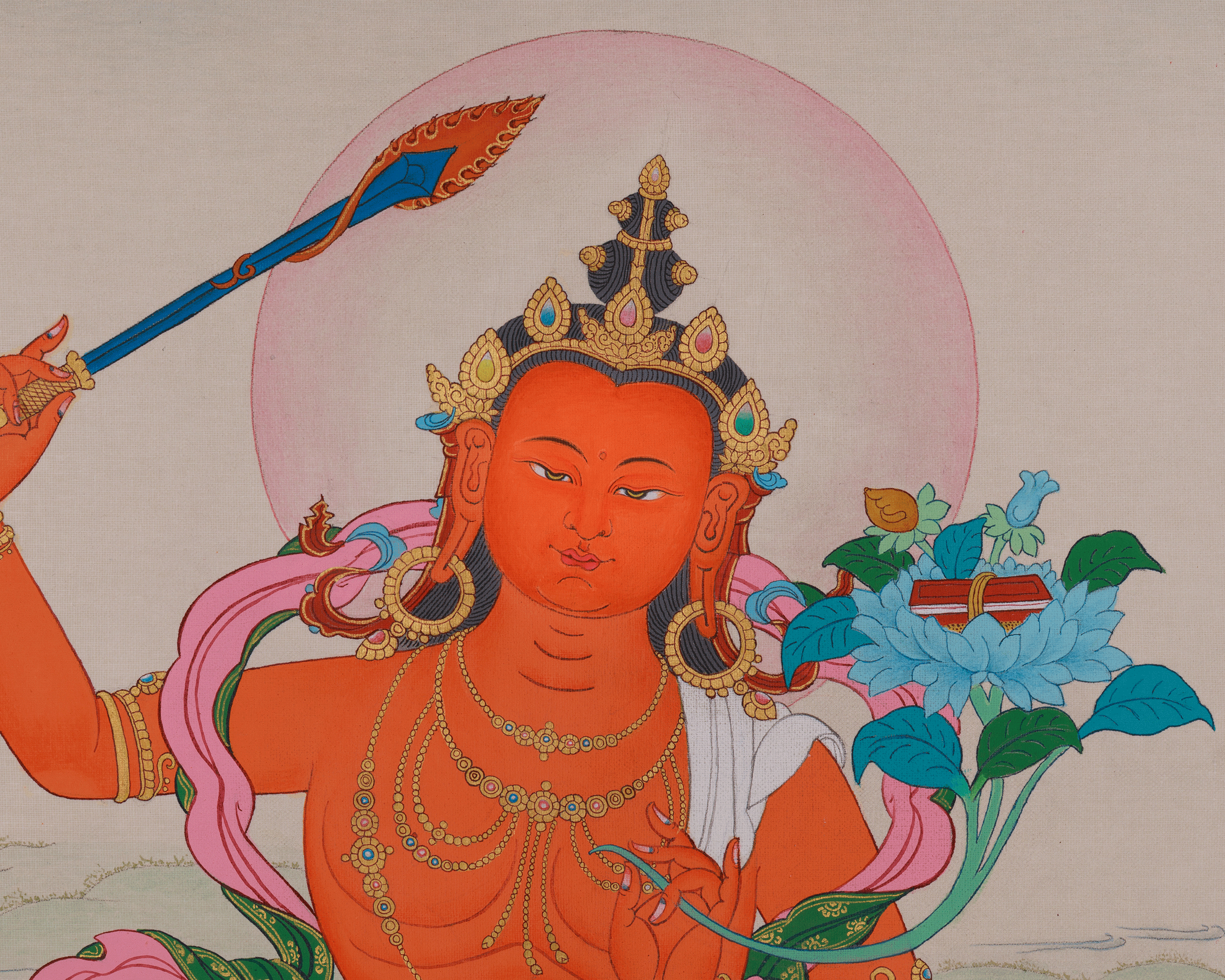 Manjushri Bodhisattva Artwork | Transcendent Wisdom in Mahayana Buddhism