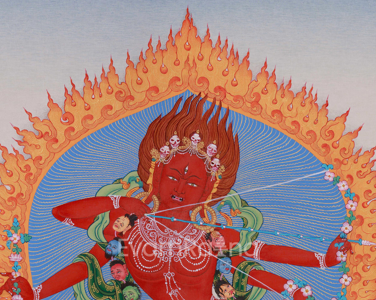 Sacred Dakini Kurukulla Thangka | Tibetan Semi-Wrathful Deity