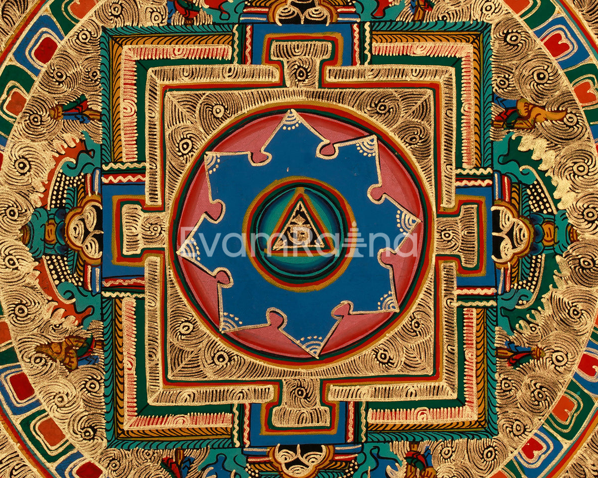 Buddhist Om Mandala Artwork | Tibetan Symbol of Sound and Light