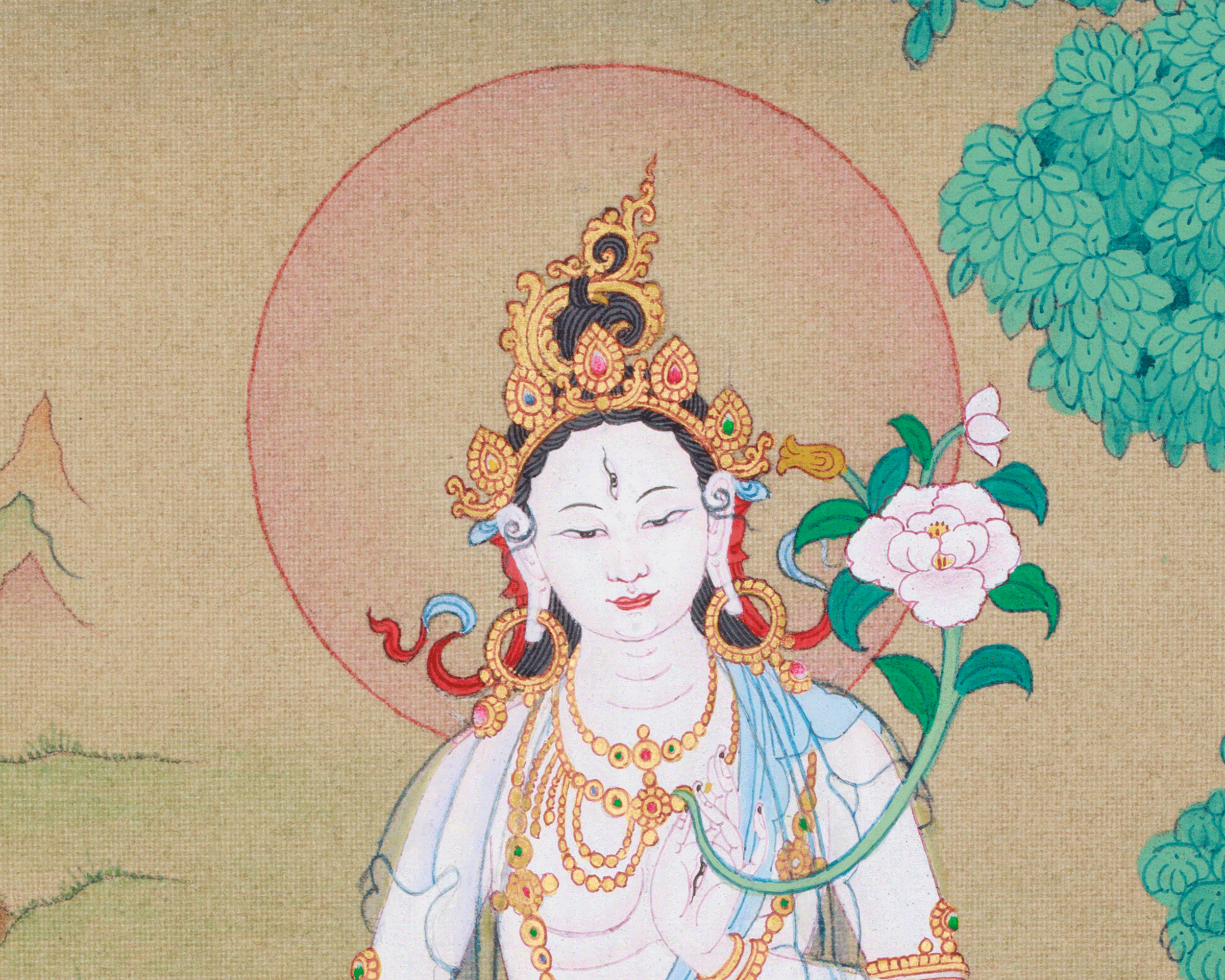 White Tara, Seven Eyes Goddess | Female Buddha of Longevity and Healing