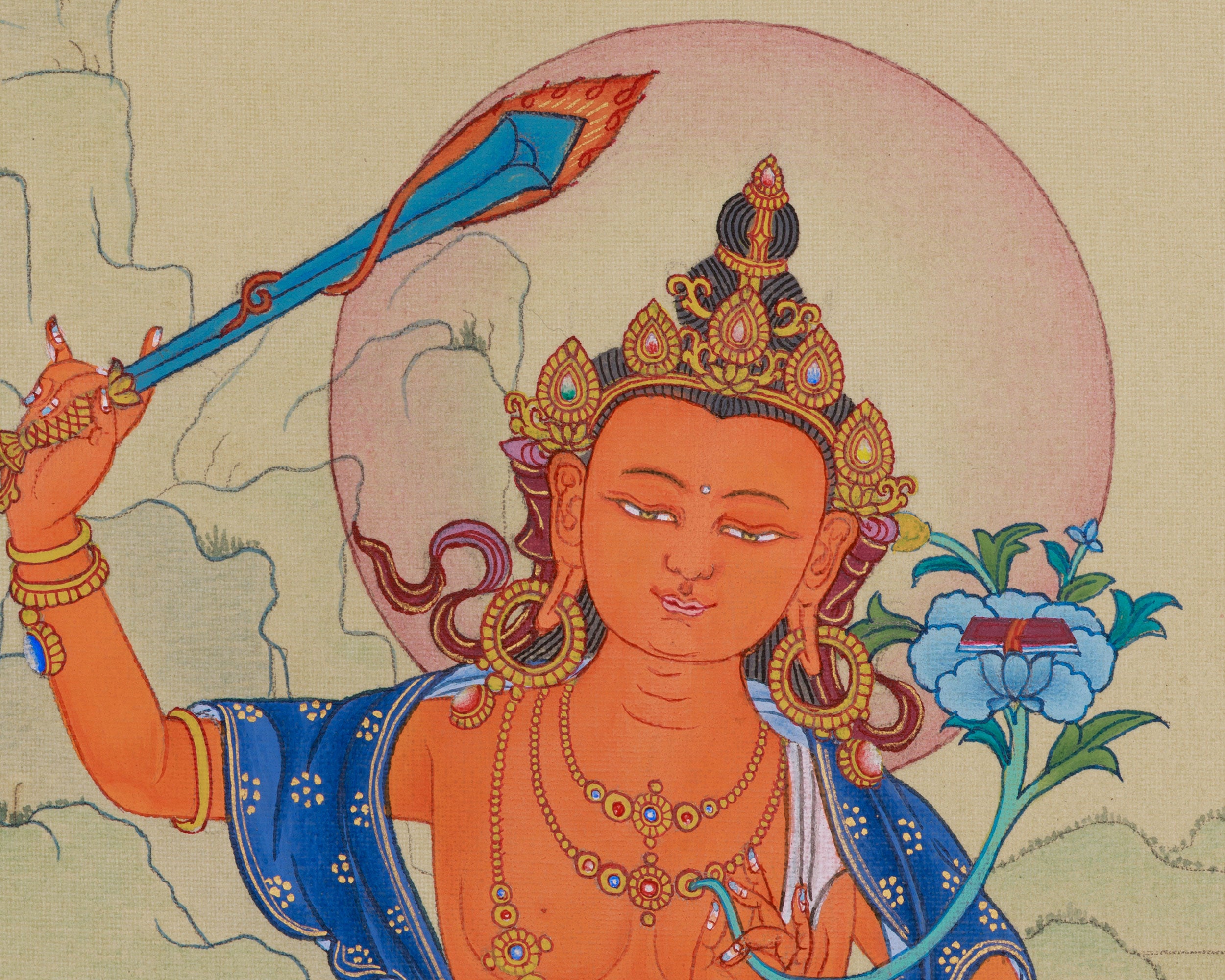 Wisdom Bodhisattva Manjushri Thangka | A Symbol of Spiritual Insight