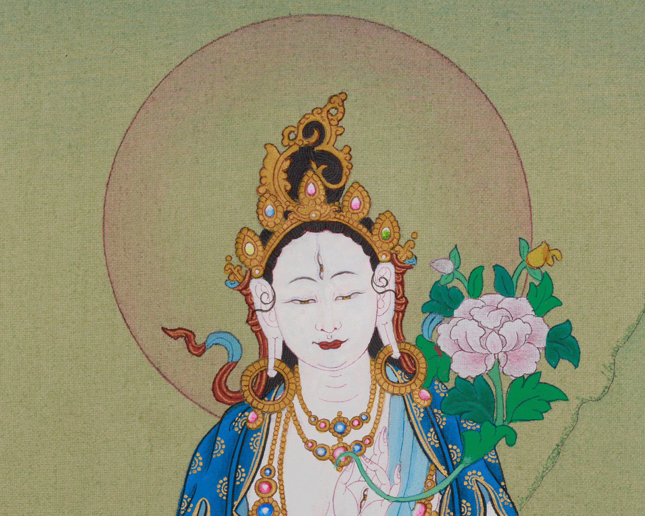 Long Life Deity White Tara Thangka | Seven-Eyed Deity | Sita Tara Artwork