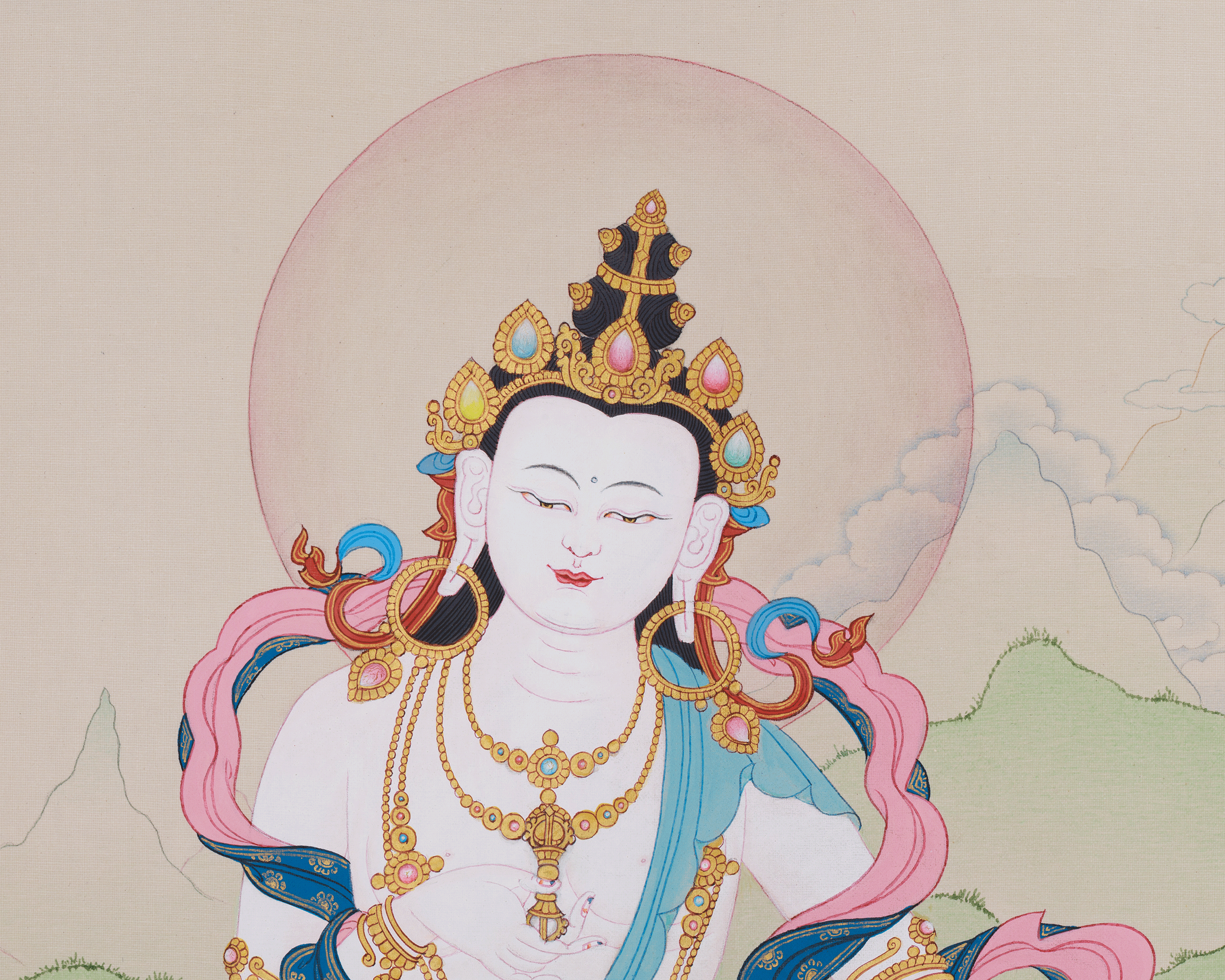 Traditional Dorje Sempa Painting | The Vajrasattva Deity of Purity and Transformation