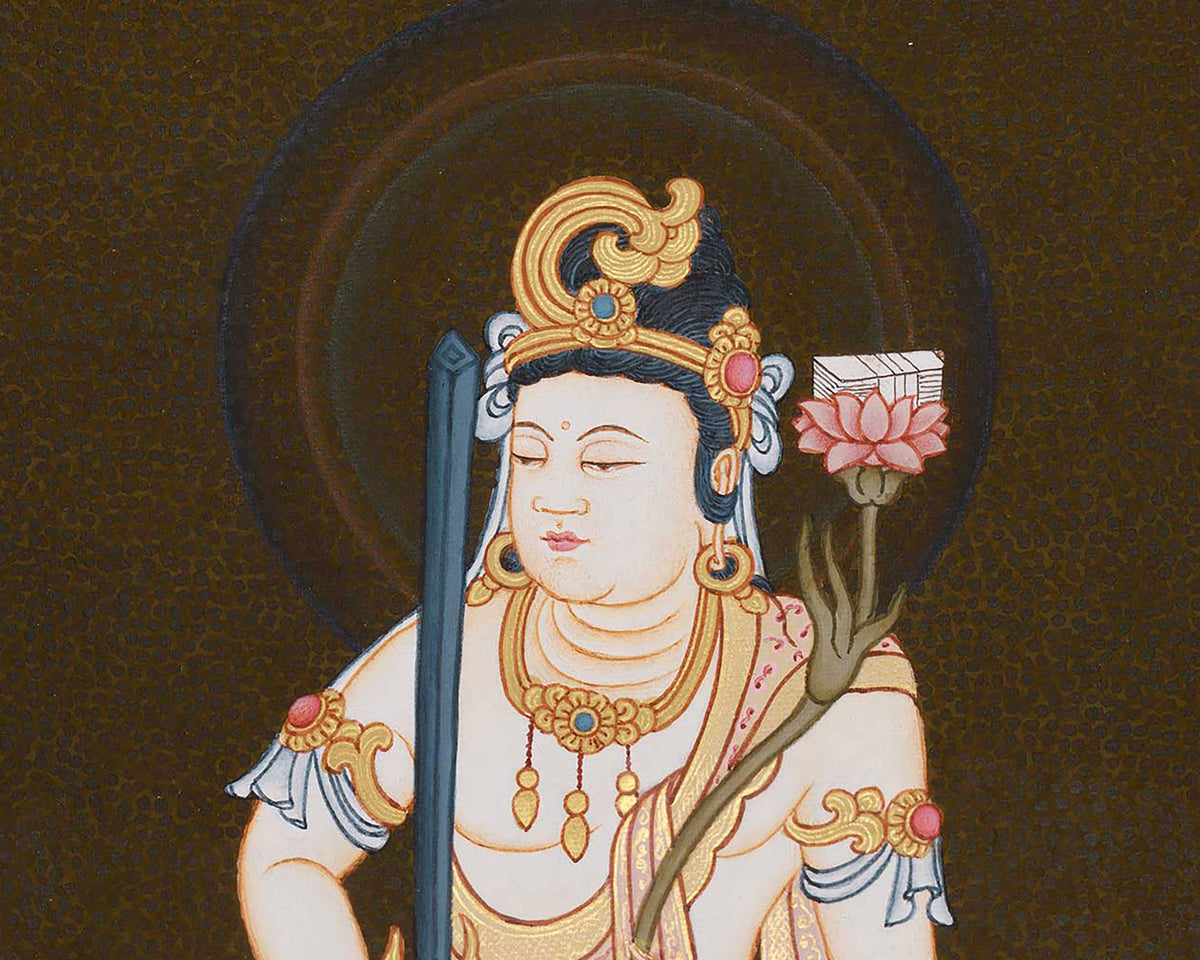 Simhananda Manjushri Thangka | The Lion's Roar of Liberating Wisdom