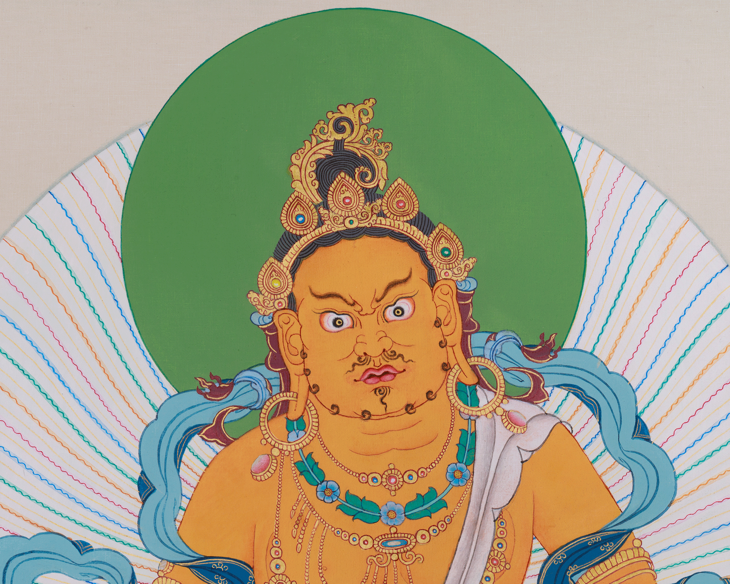 Prosperity Deity Dzambhala Thangka | The Embodiment of Wealth