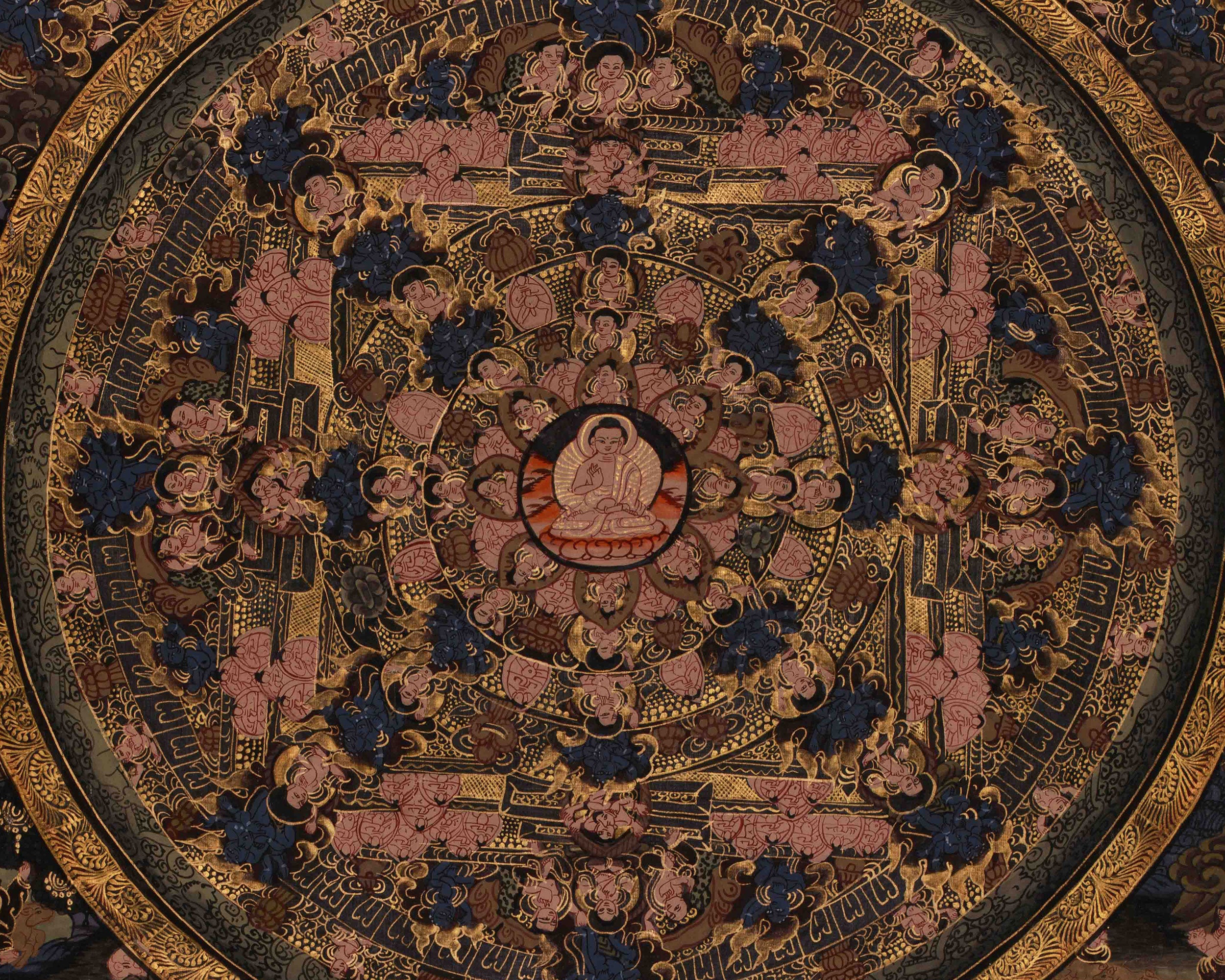 Buddha Mandala Wall Art | Symbolizing the Enlightened Universe | Sacred Thangka