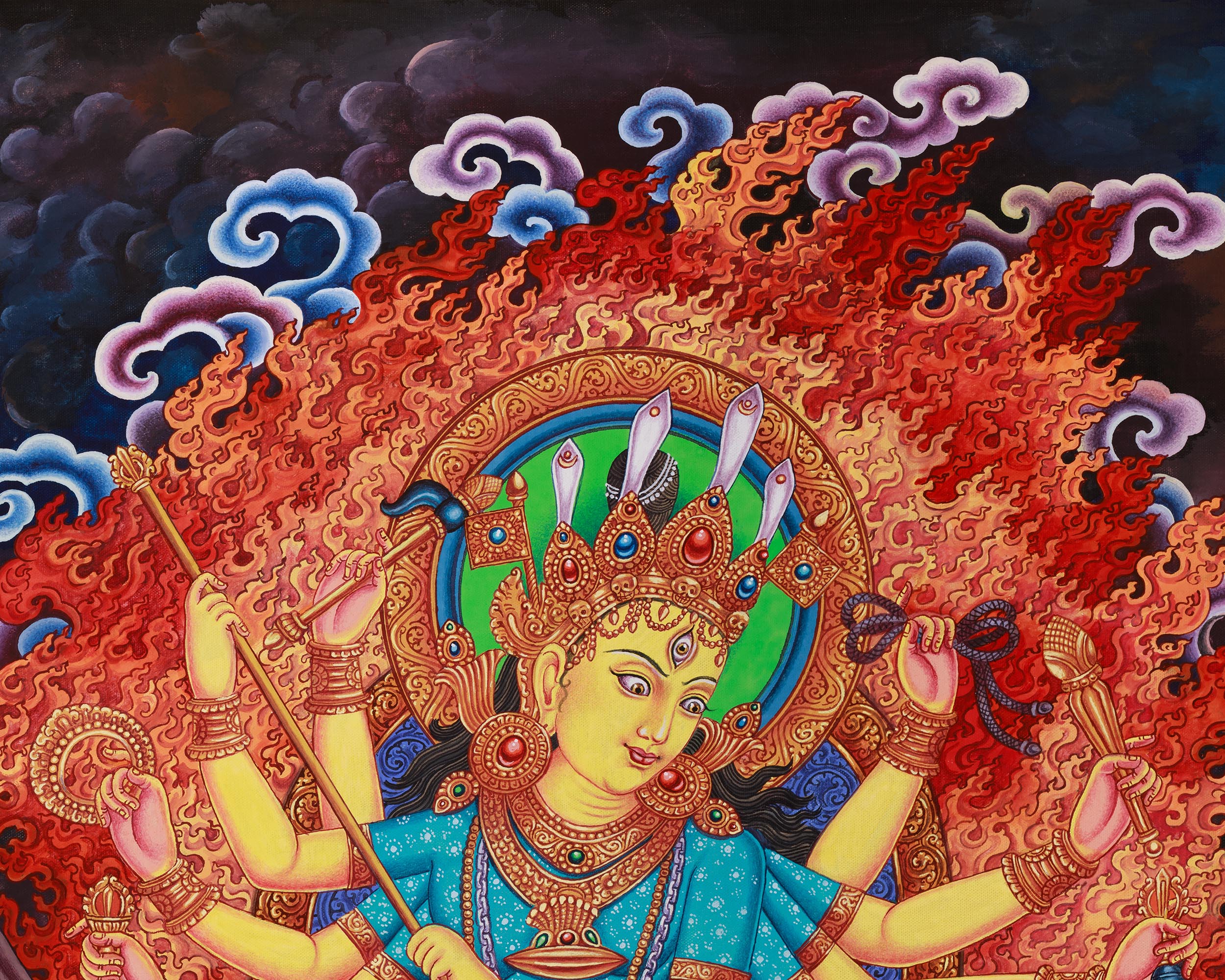Hindu Goddess Bhagwati Digital Print | Epitome of Strength and Grace