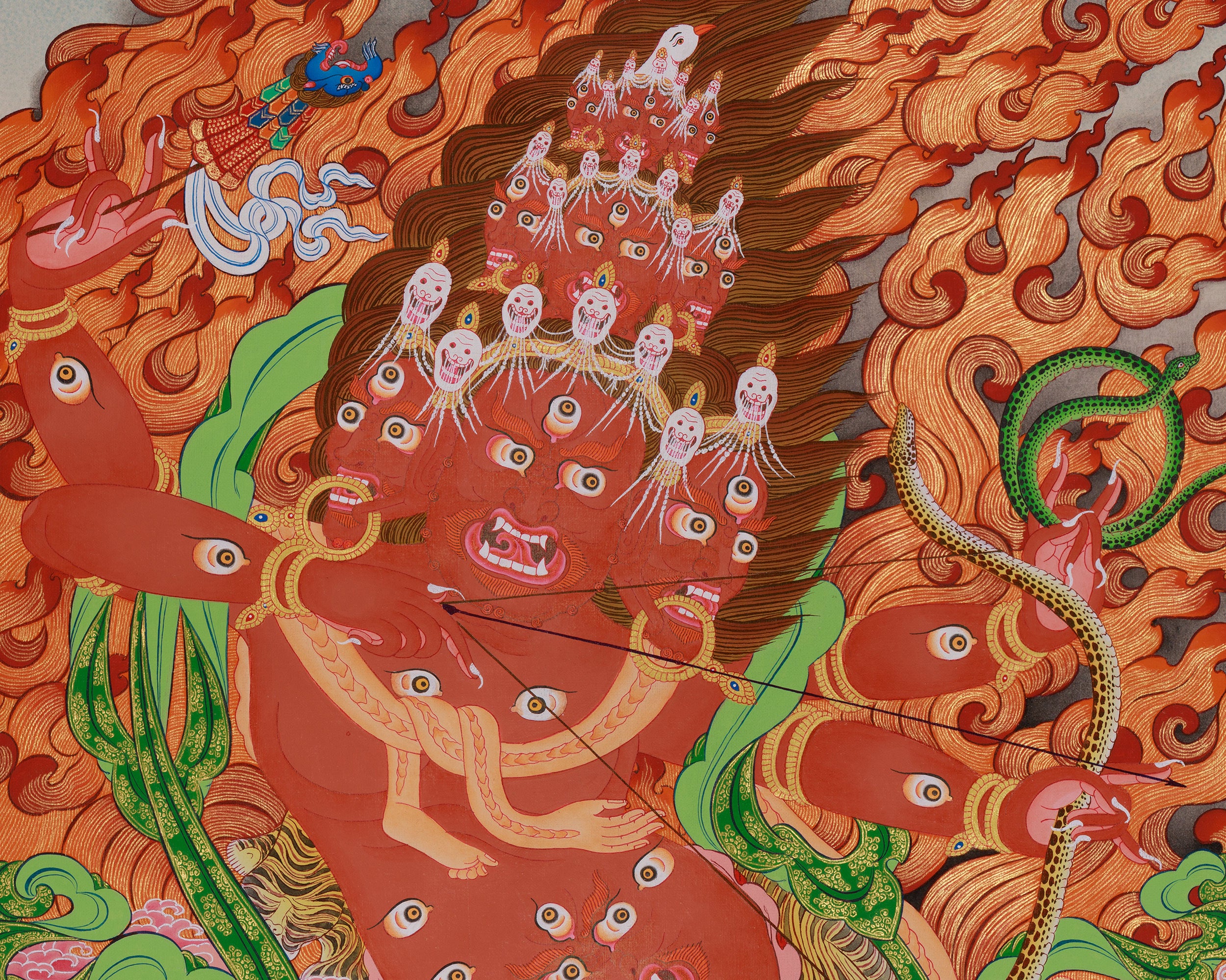 Sacred Rahula Thangka | Removing Obstacles and Negative Forces