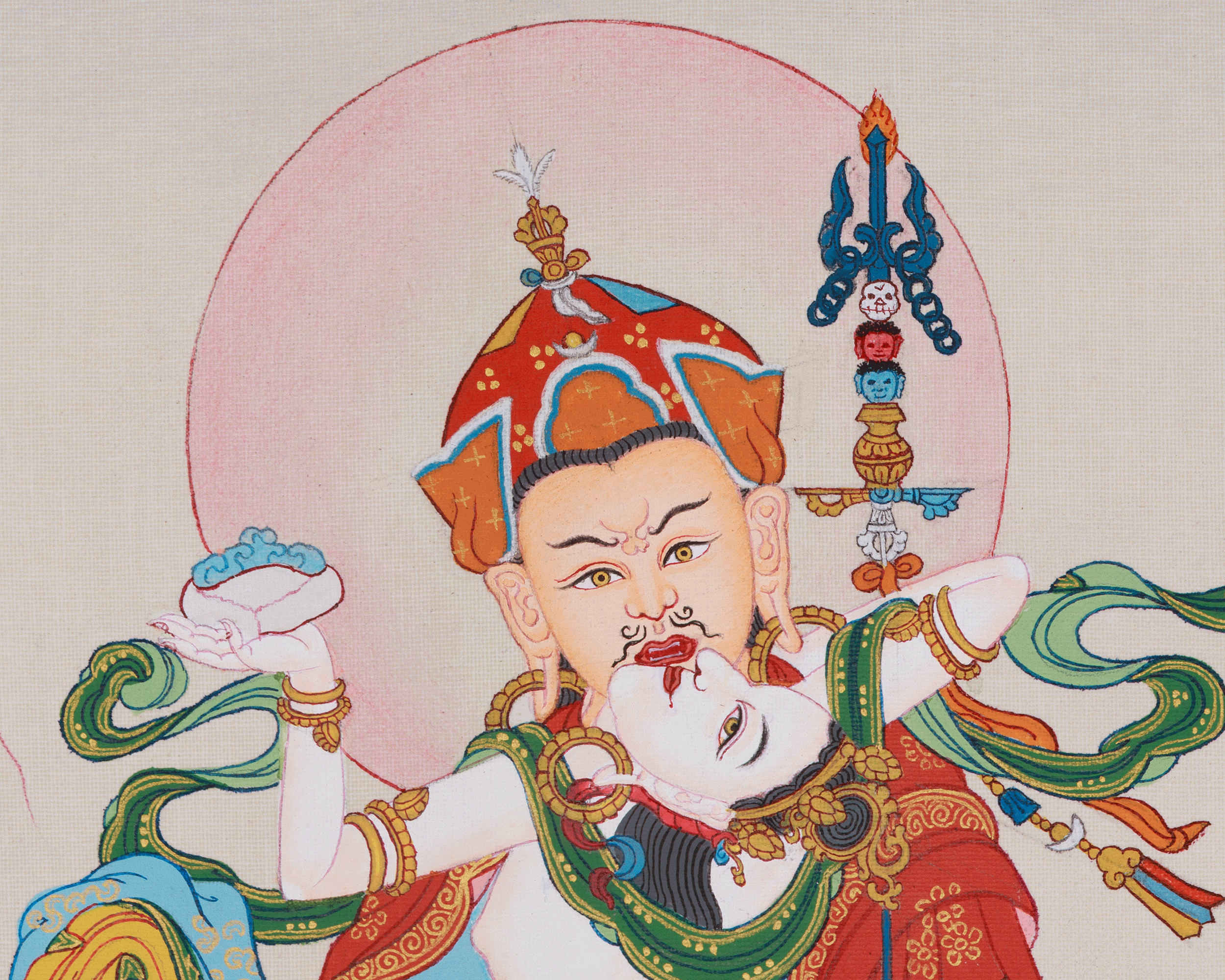 Sacred Art of Guru Rinpoche With Consort | A Divine Representation of Wisdom