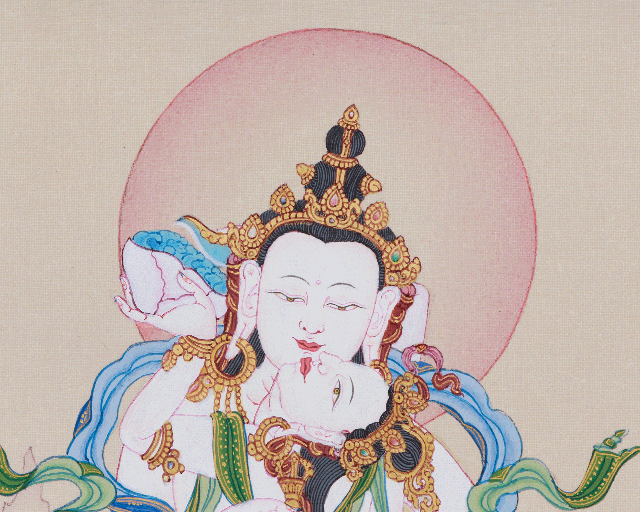 Thangka of Vajrasattva with Consort | The Buddha of Purification and Compassion