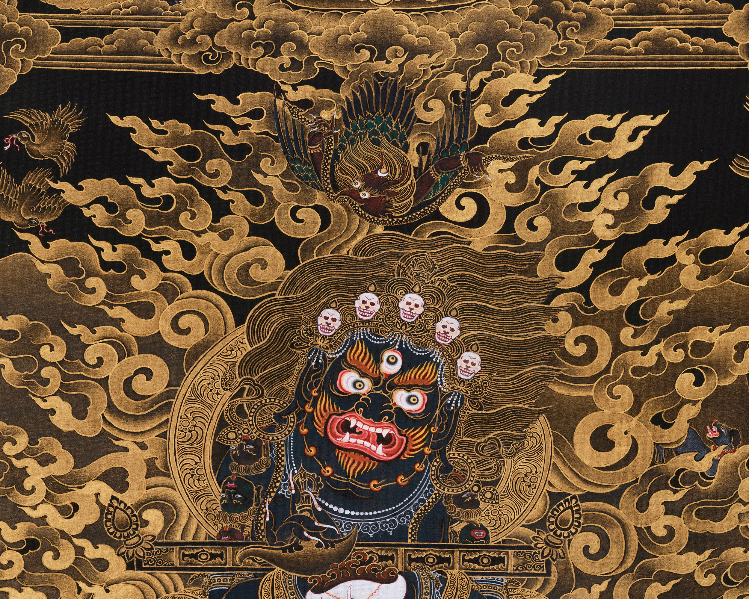 Wrathful Sakya Mahakala Thangka | Dharmapala of Sakya Tradition