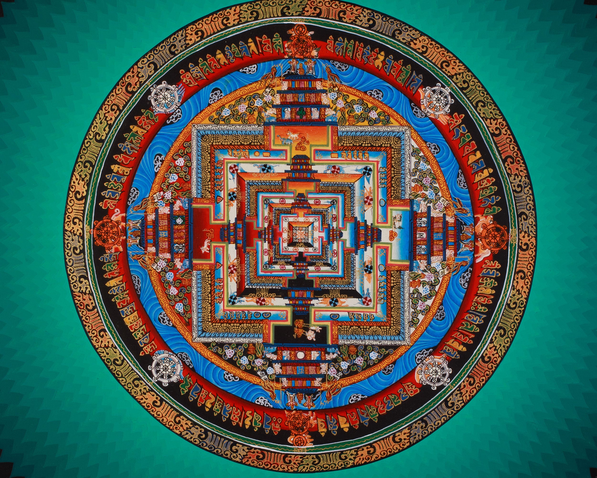 Tibetan Artwork of Kalachakra Mandala | Symbol of Time, Wisdom, and Enlightened Awareness
