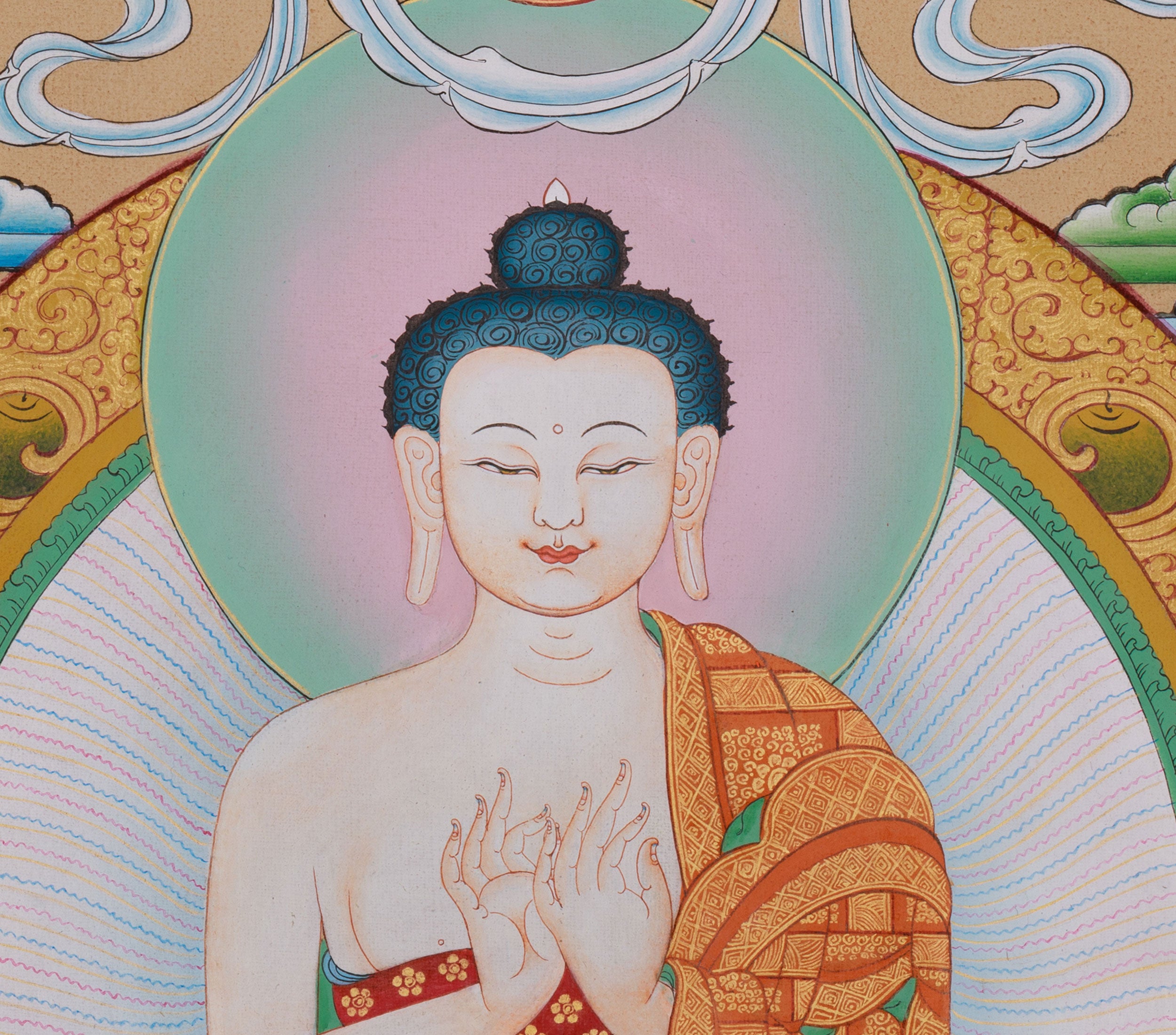 Sacred Five Dhyani Buddha Thangka | Transforms Ignorance And Delusion Into The Wisdom