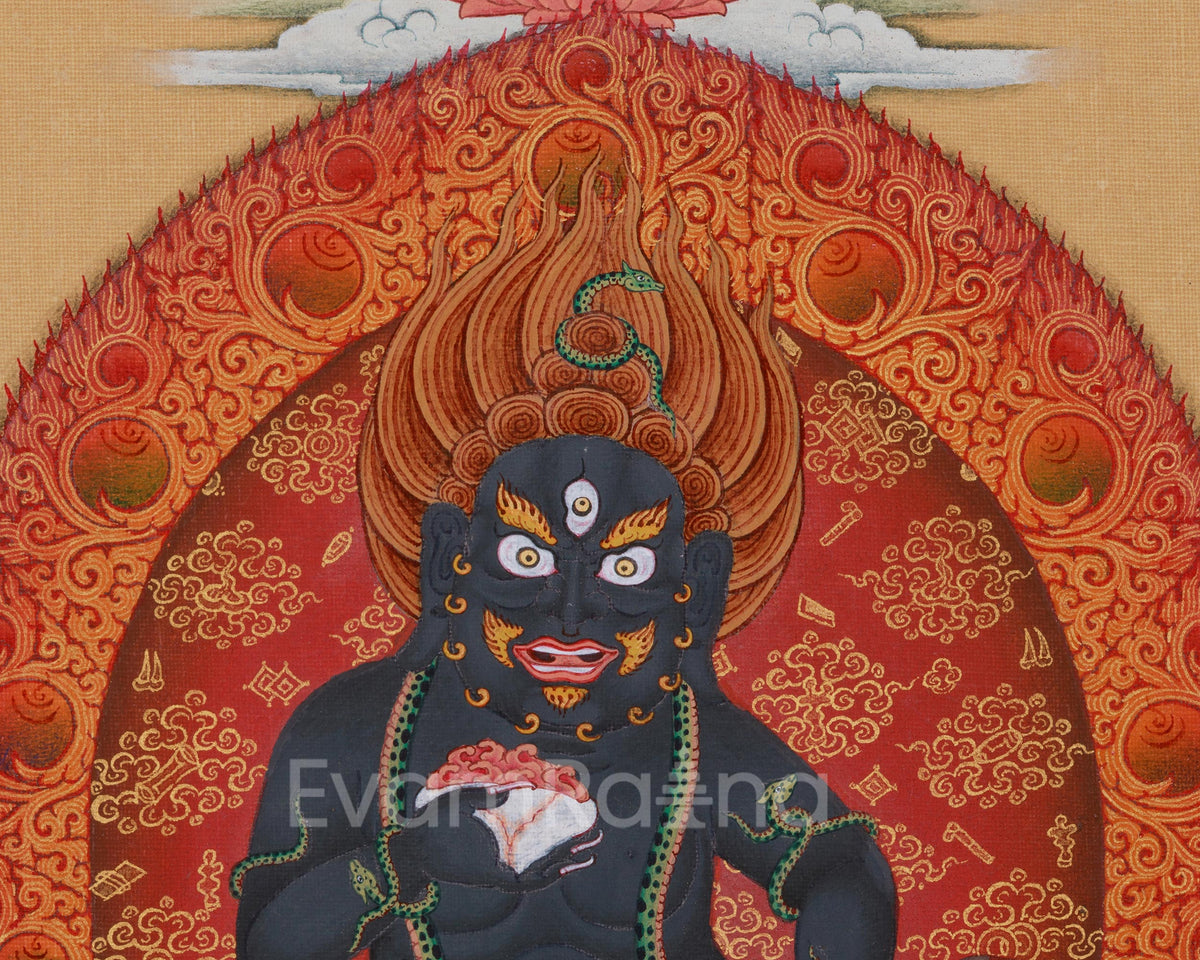Sacred Standing Black Dzambhala | Wealth Deity for Spiritual and Material Abundance