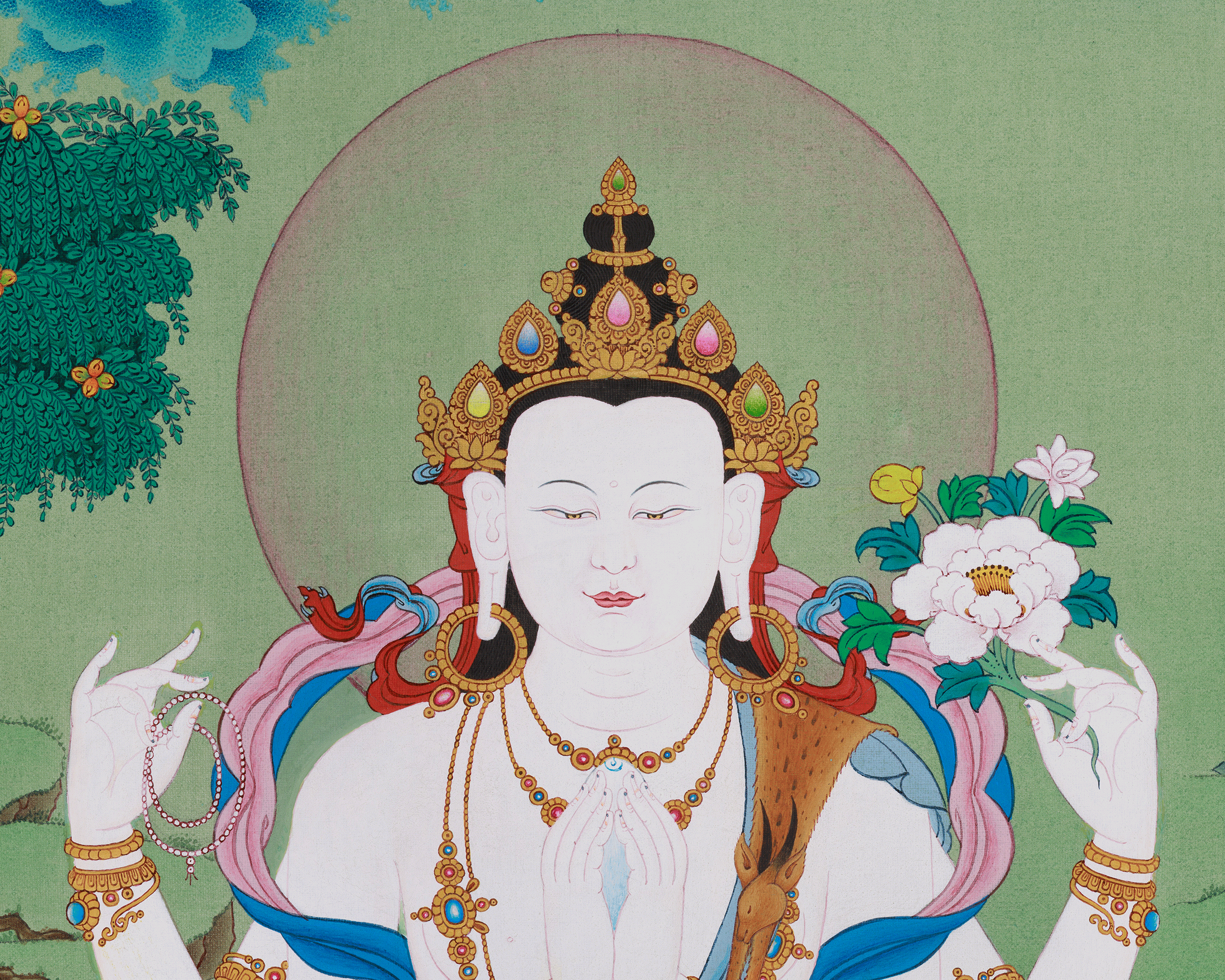 Chenrezig, The Compassionate Buddha Thangka | Avalokiteshvara Artwork