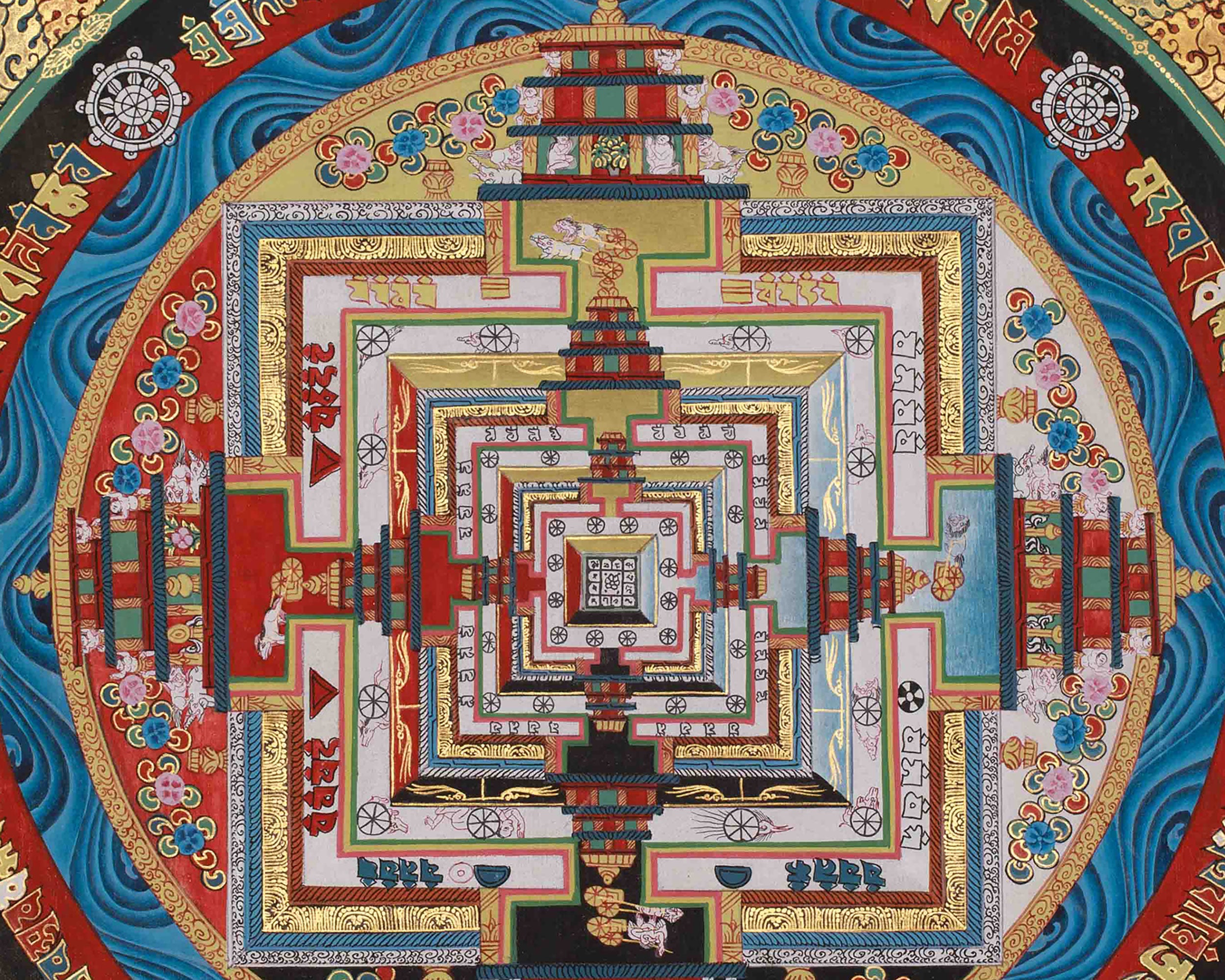 Kalachakra Mandala Wall Art | Peace, Focus, and Transformation Thangka Painting