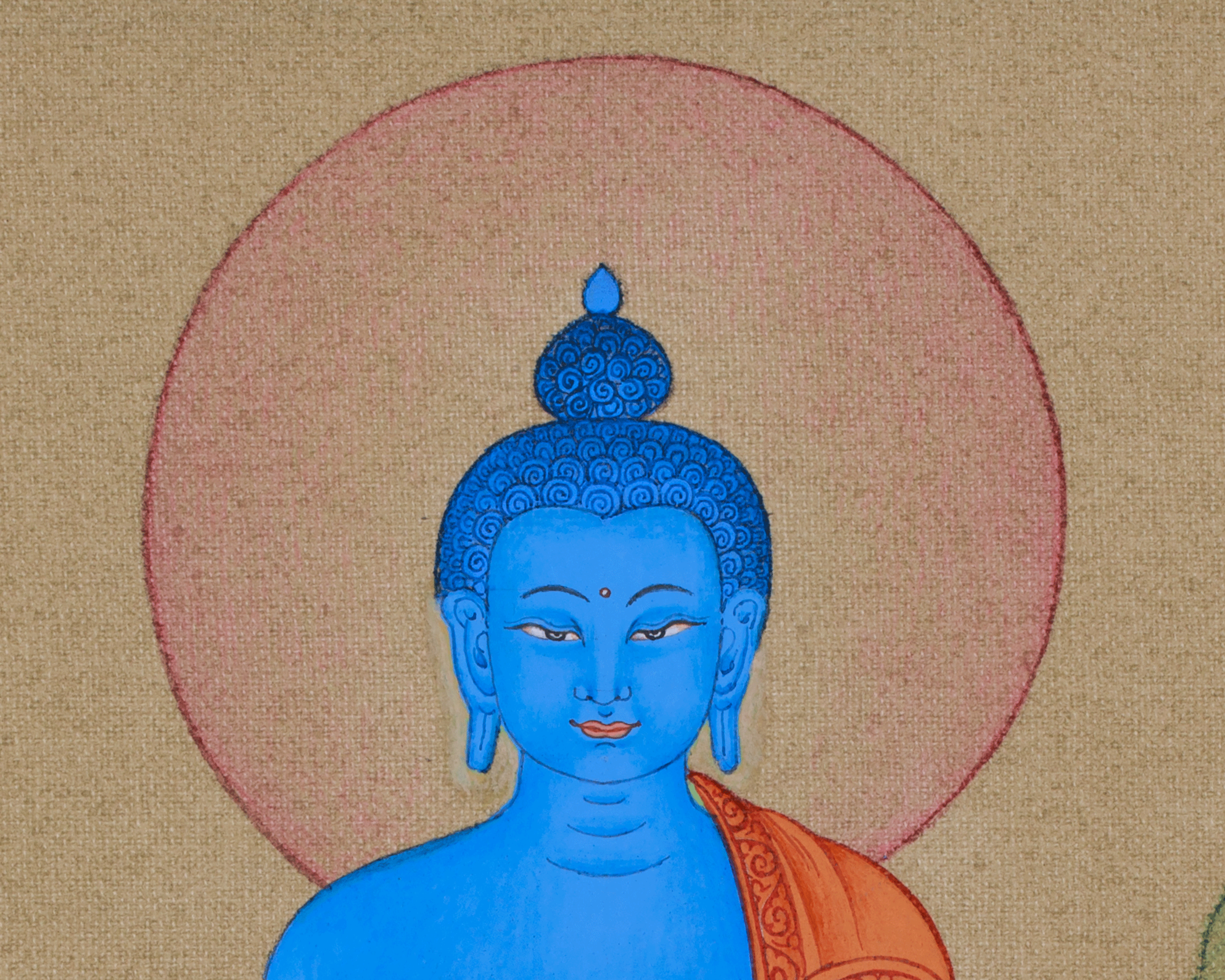 Tibetan Buddha Bhaisajyaguru Thangka | Buddhist Art for Protection and Meditation