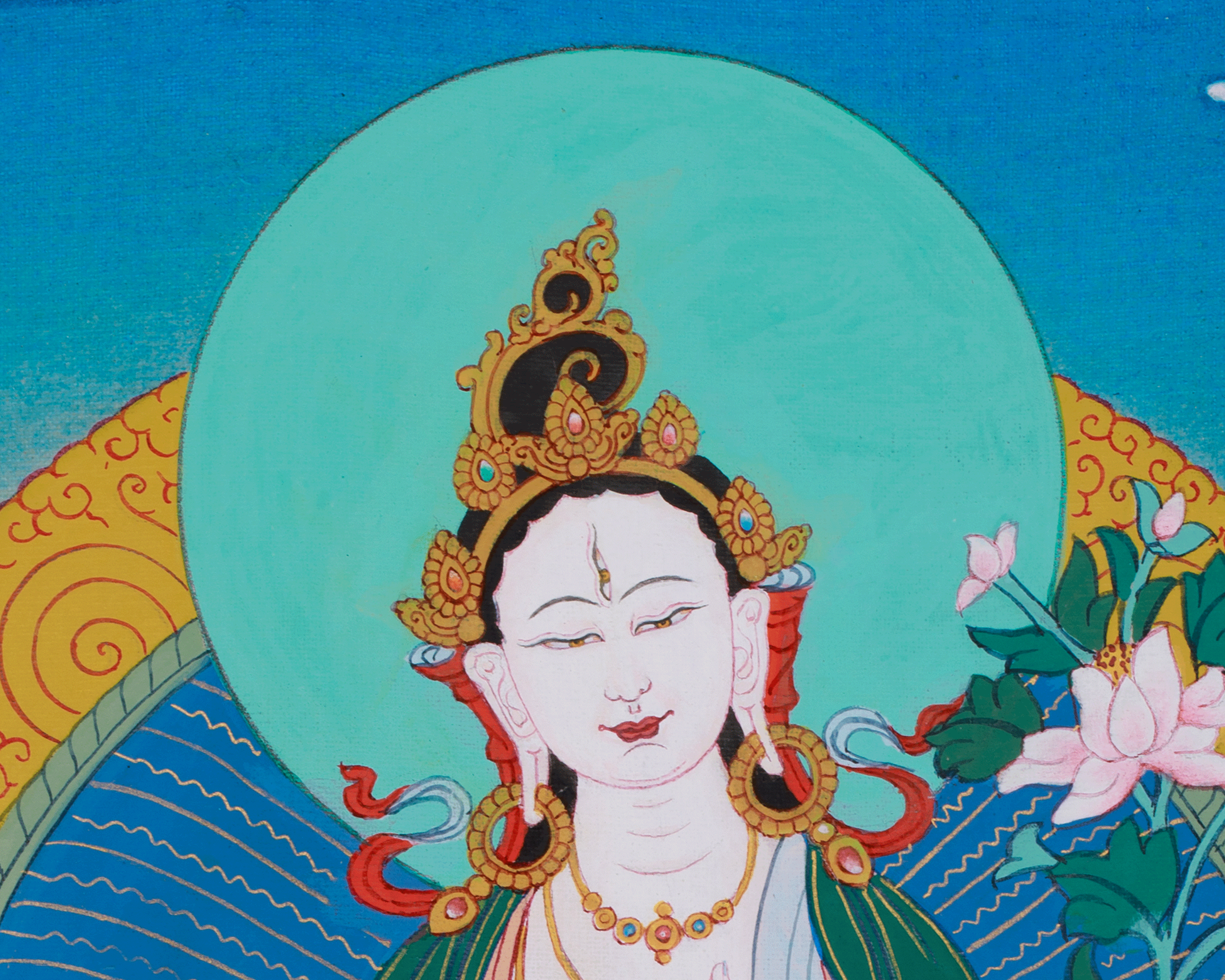 White Tara, Goddess of Longevity Painting | Tibetan Female Bodhisattva