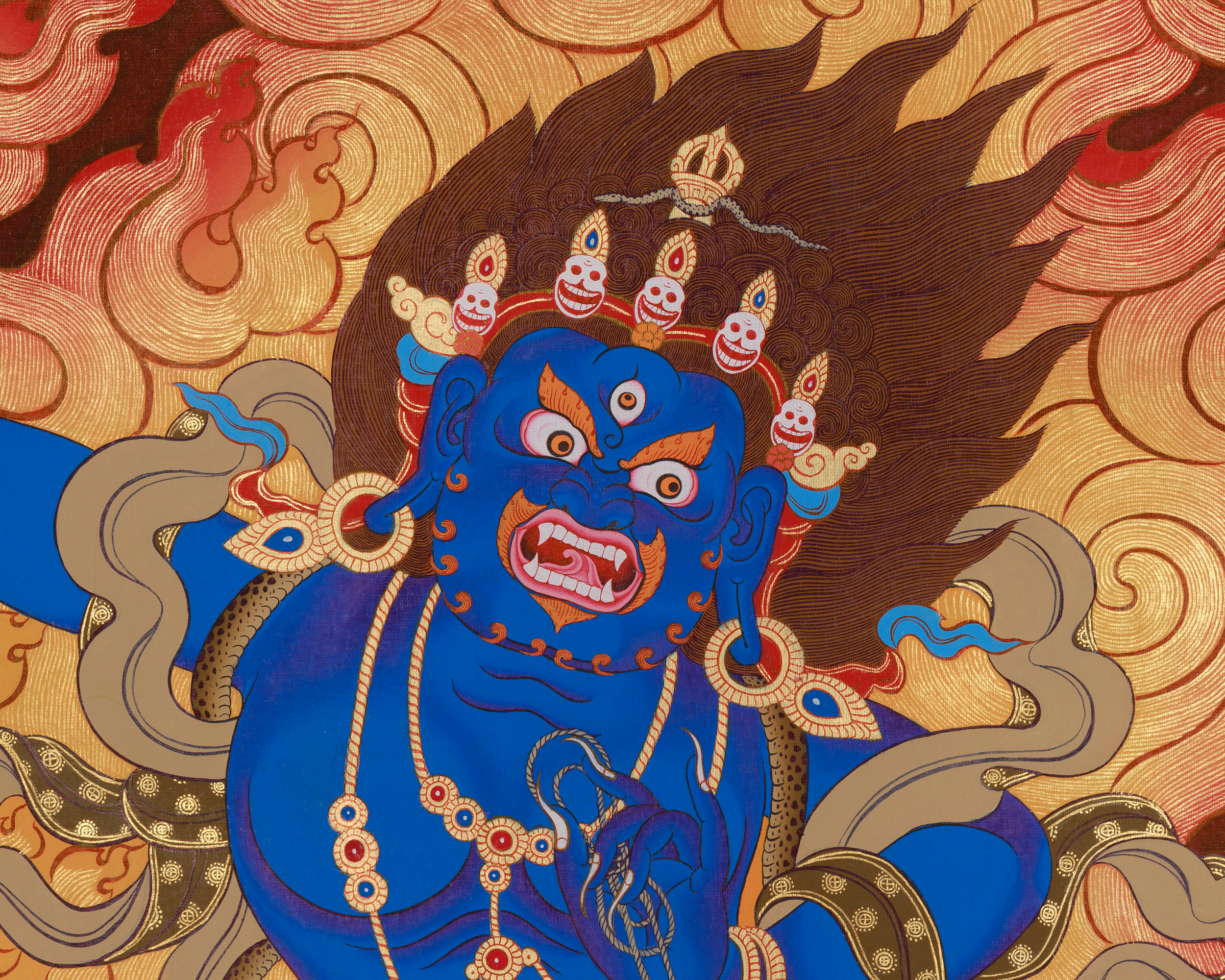 Himalayan Vajrapani Art | A Powerful Thangka of the Buddhist Protector