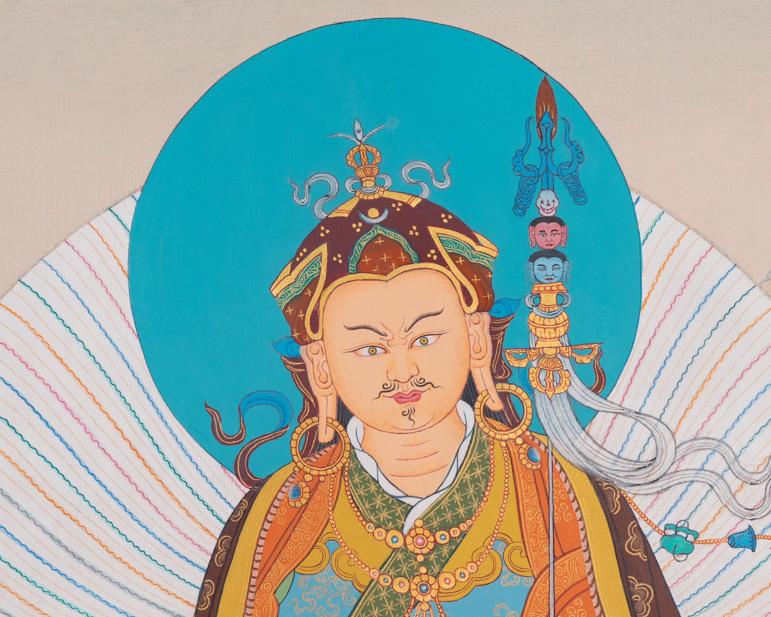 Guru Rinpoche Tibetan Art | Padmasambhava Sacred Artwork | Thangka Painting