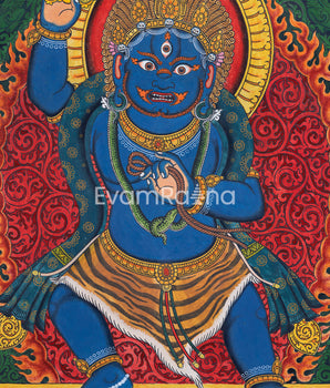 Traditional Vajrapani Art Print For Mindfulness | The Holder Of Thunderbolt Giclee Print