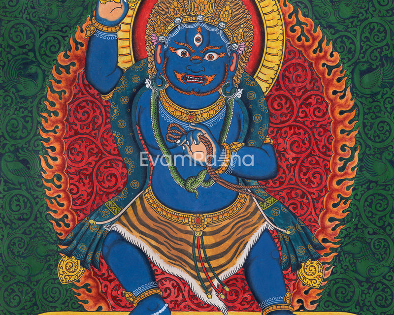 Traditional Vajrapani Art Print For Mindfulness | The Holder Of Thunderbolt Giclee Print