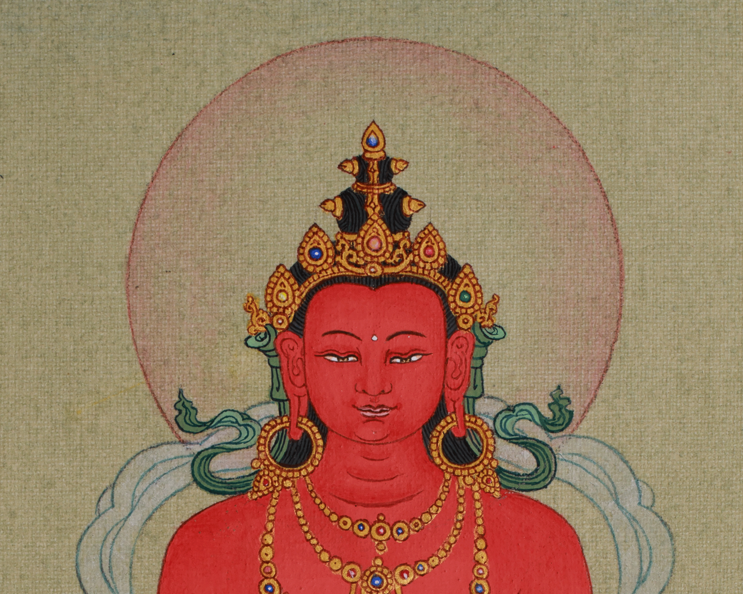 Traditional Thangka of Amitayus | Buddha of Infinite Life and Longevity