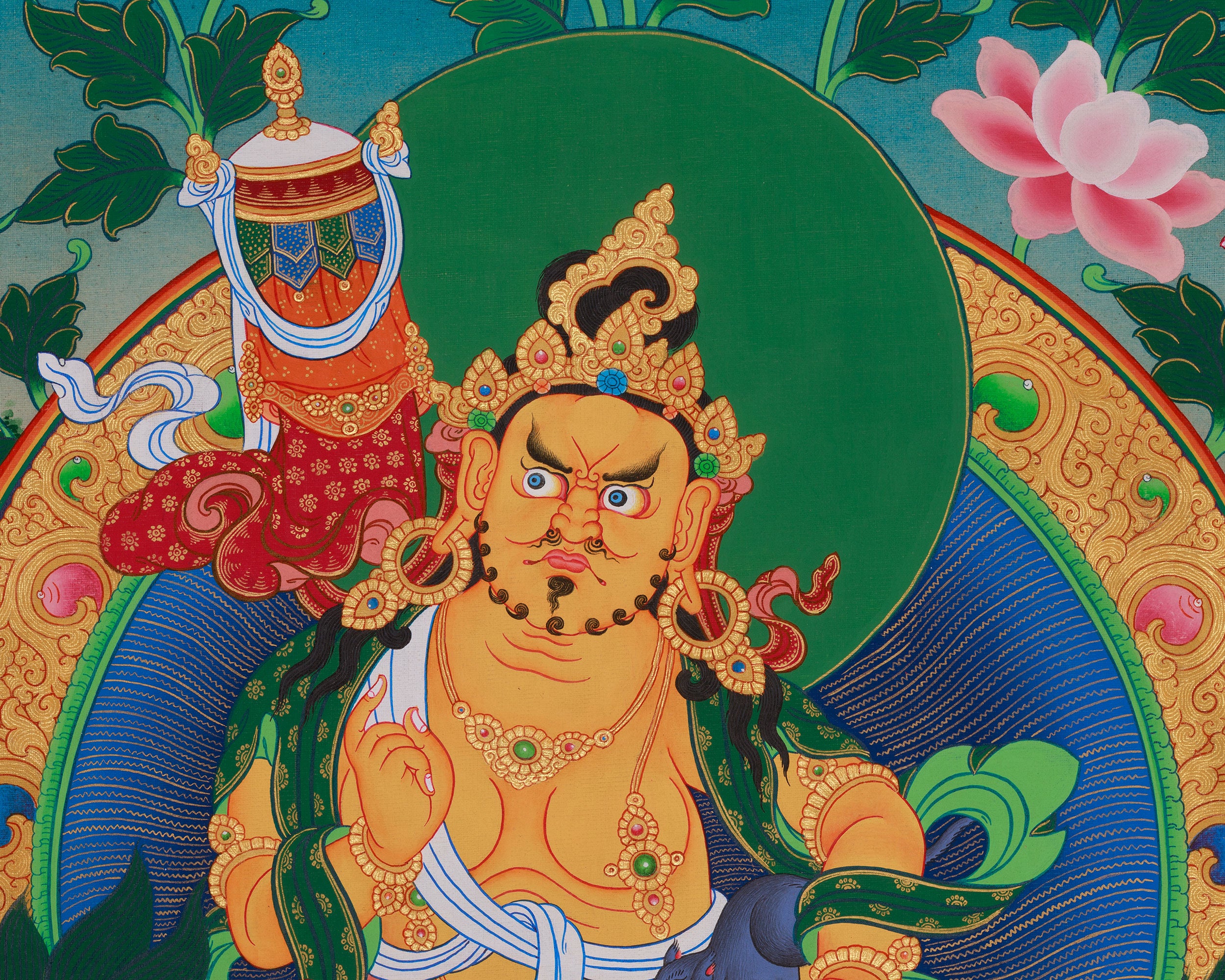 Sacred Namtoshe Thangka | Tibetan Buddhist Guardian King of the North