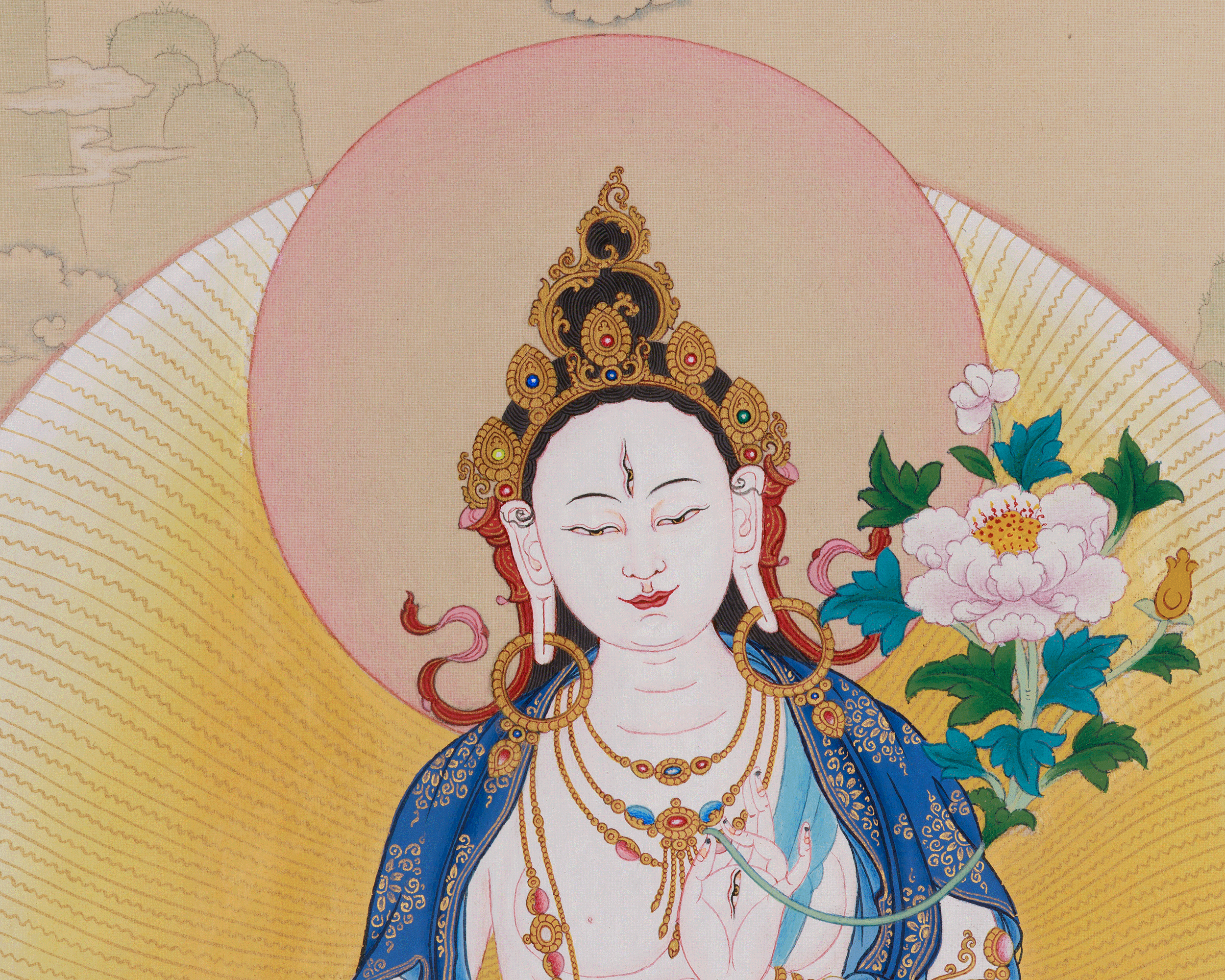 White Tara Tibetan Art | Compassion Goddess | Seven Eyed Goddess