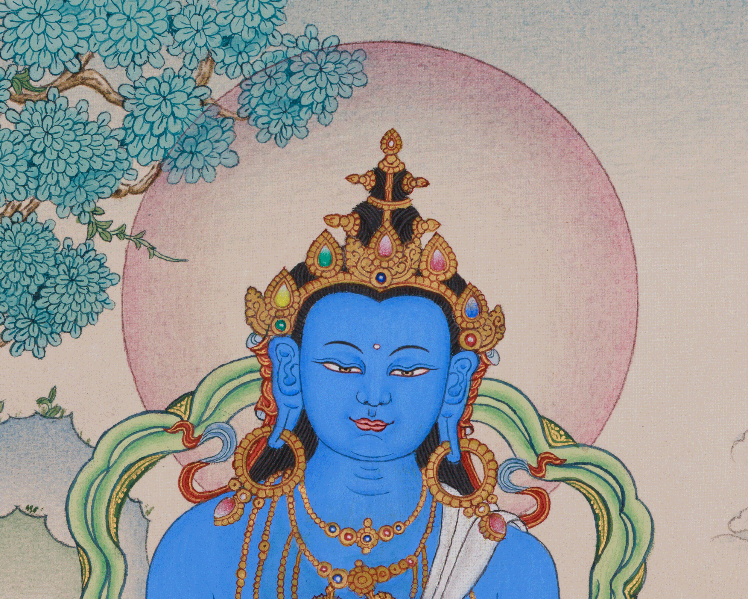 Enlightenment Symbol Vajradhara Thangka | Holder of the Thunderbolt