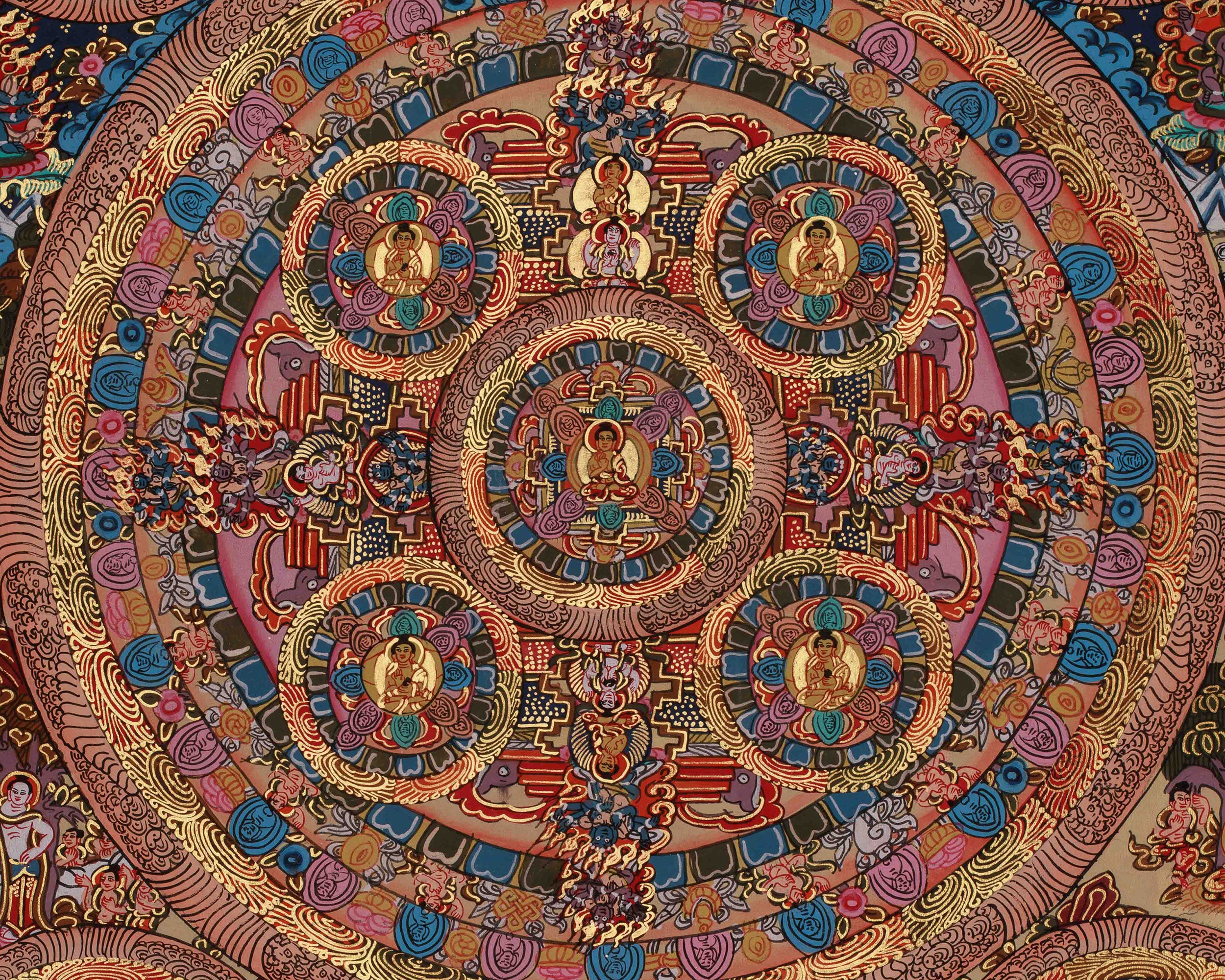 Buddha Mandala Himalayan Thangka | Traditional Tibetan Art | Meditation and Spiritual Wall Art