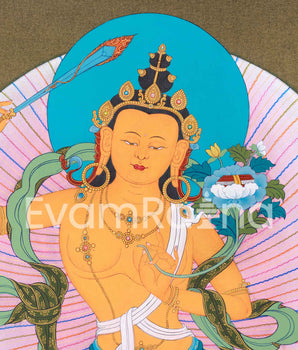 Manjushri Bodhisattva Thangka | Wisdom Buddha in Karma Gadri Style