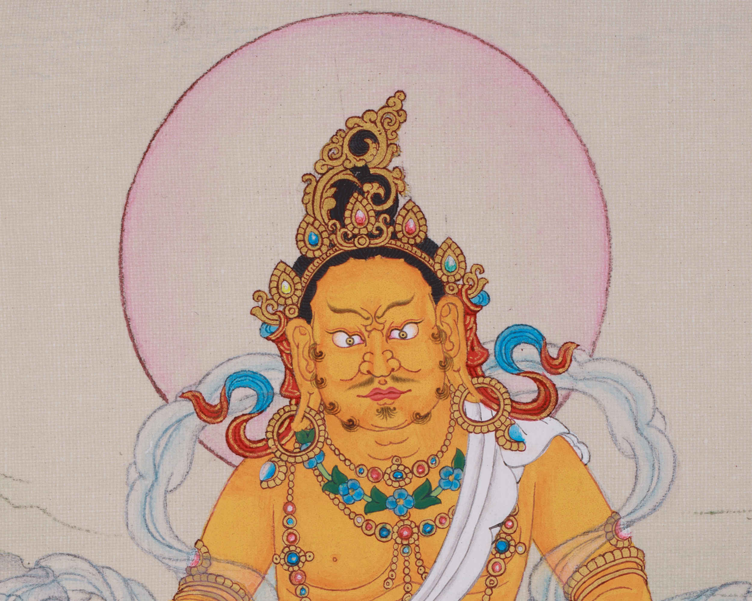 Vajrayana Abundance Deity Dzambhala Art | A Sacred Symbol of Prosperity and Fortune