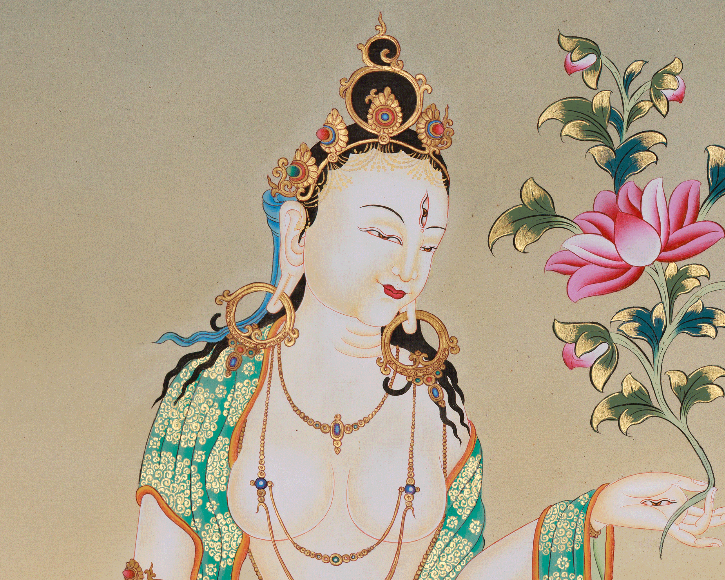 Standing White Tara Art | Sita Tara | Healing Deity | Seven Eyes Deity
