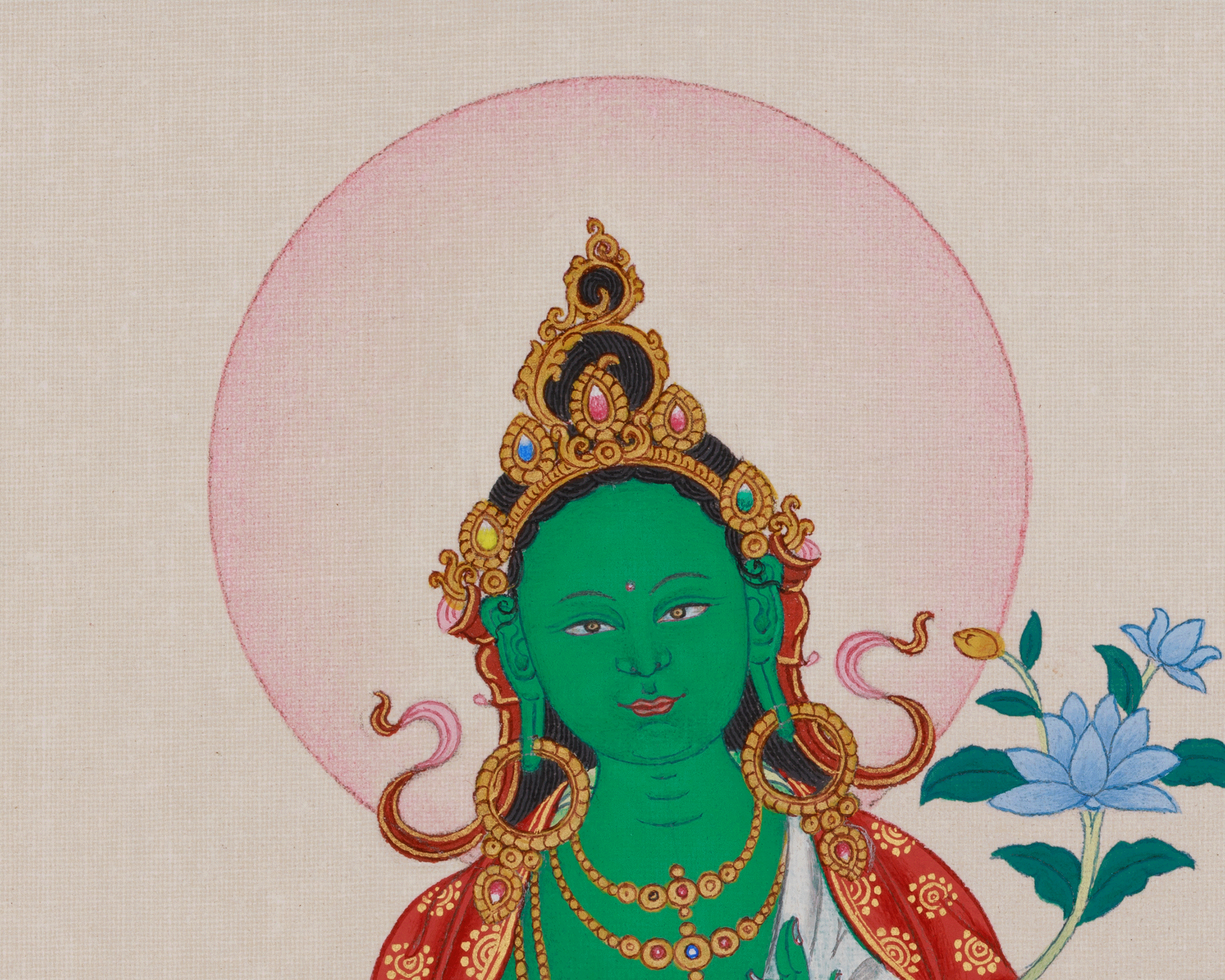 Sacred Thangka of Green Tara | The Divine Protector of Compassion